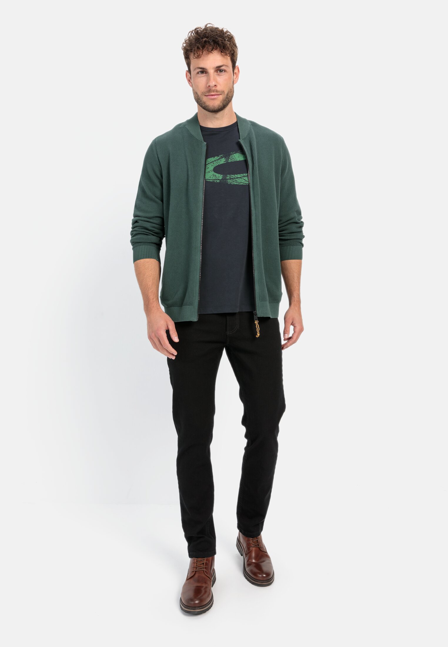 Strickjacke für Herren in Dunkelgrün | M | camel active
