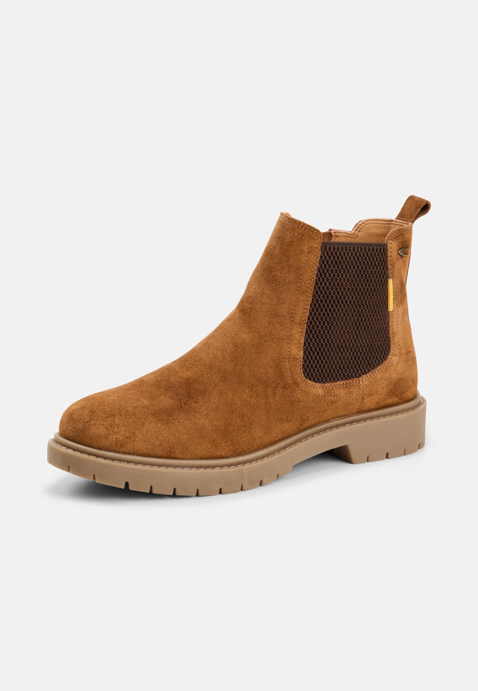 Damen Chelsea Boot aus echtem Leder Braun frontal hinten