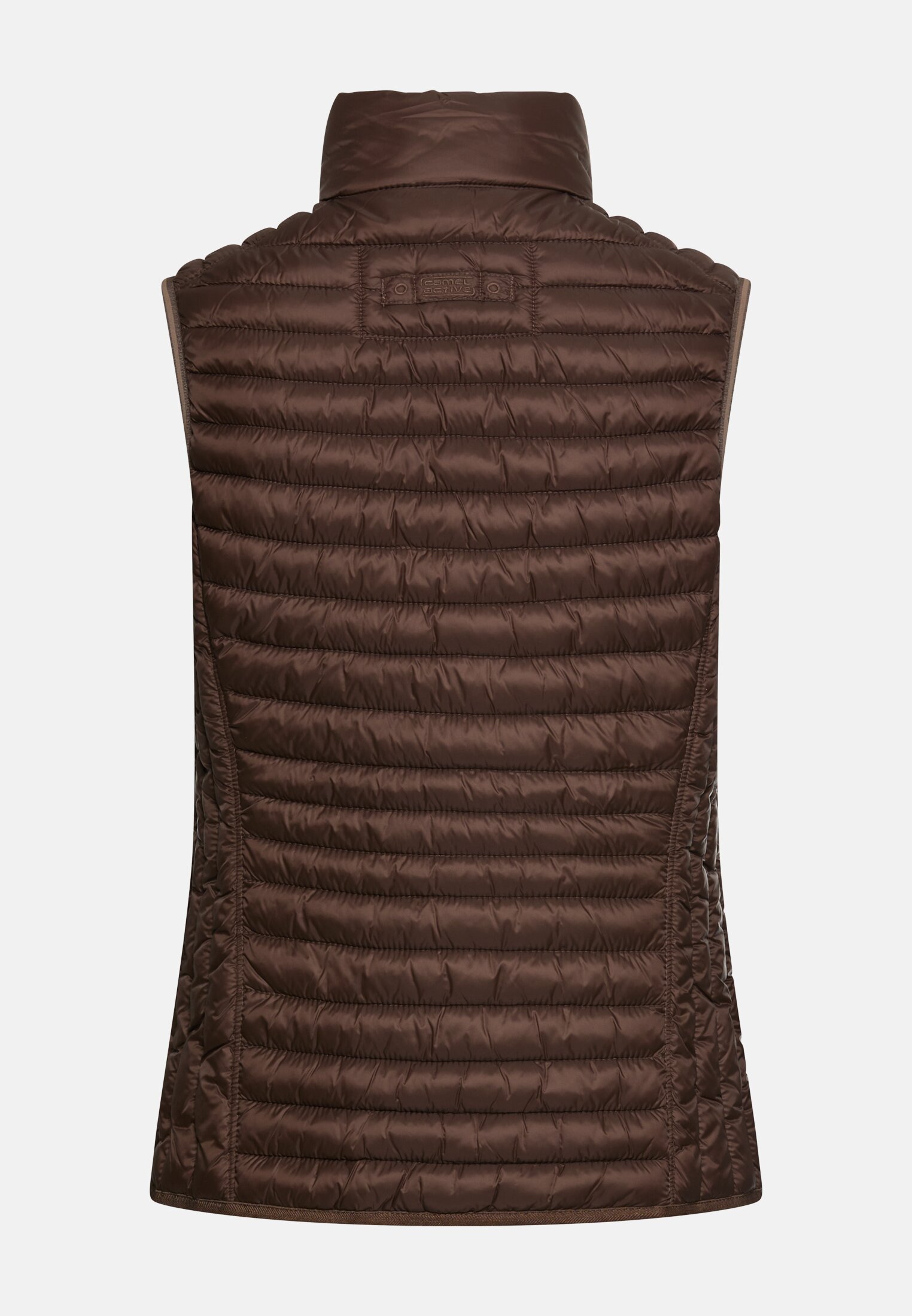 Women Windproof vest with two inner pockets Brown frontal back
