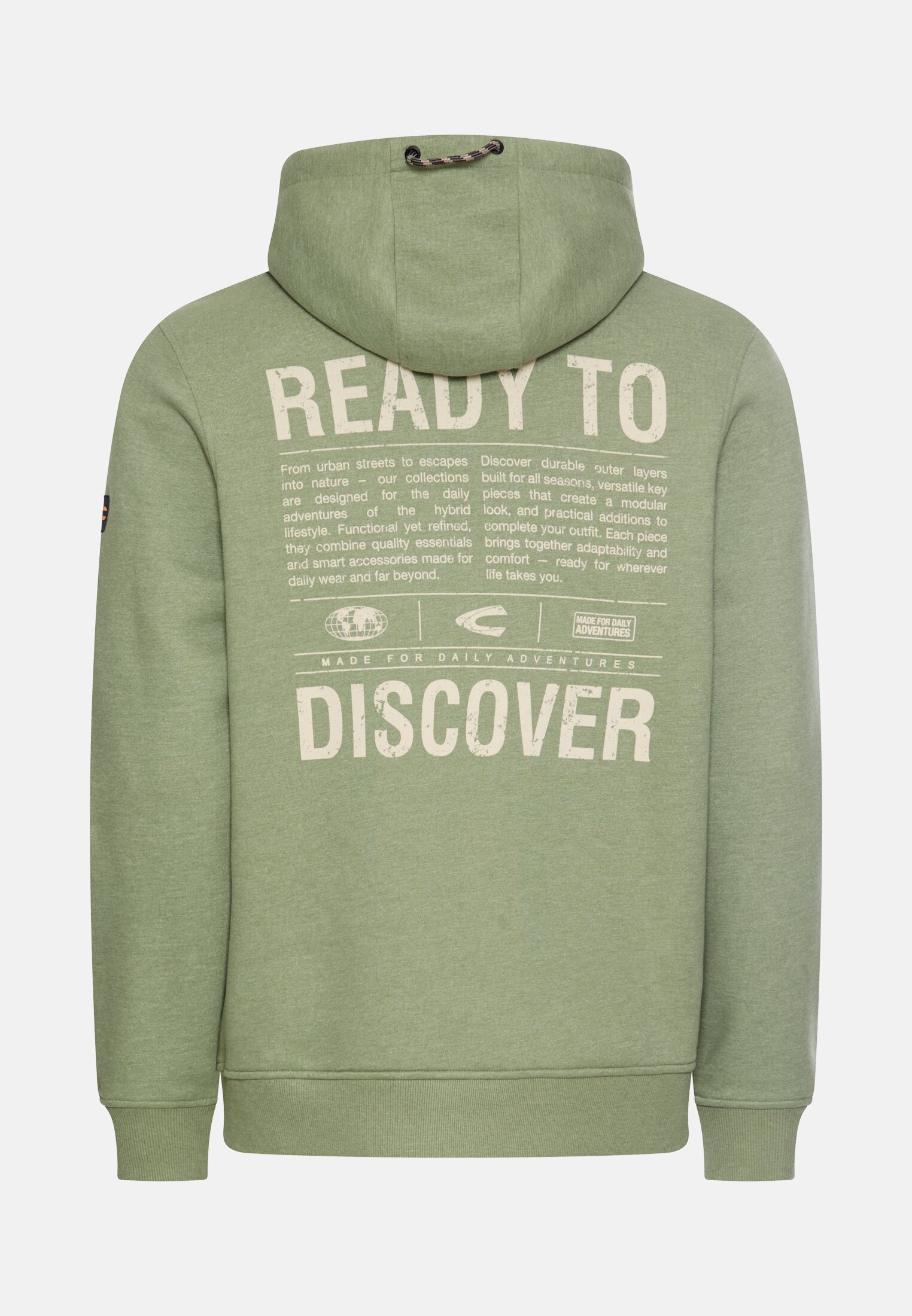 Herren Hoodie mit Rückenprint Blattgrün frontal hinten