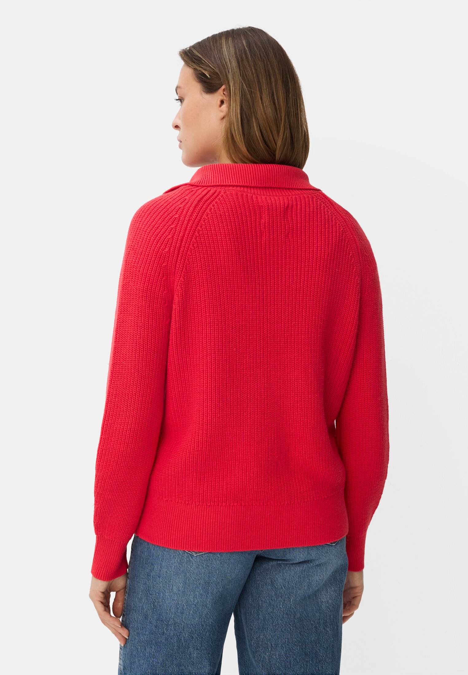 Vrouwen Truien met rits Rood gedragen achter
