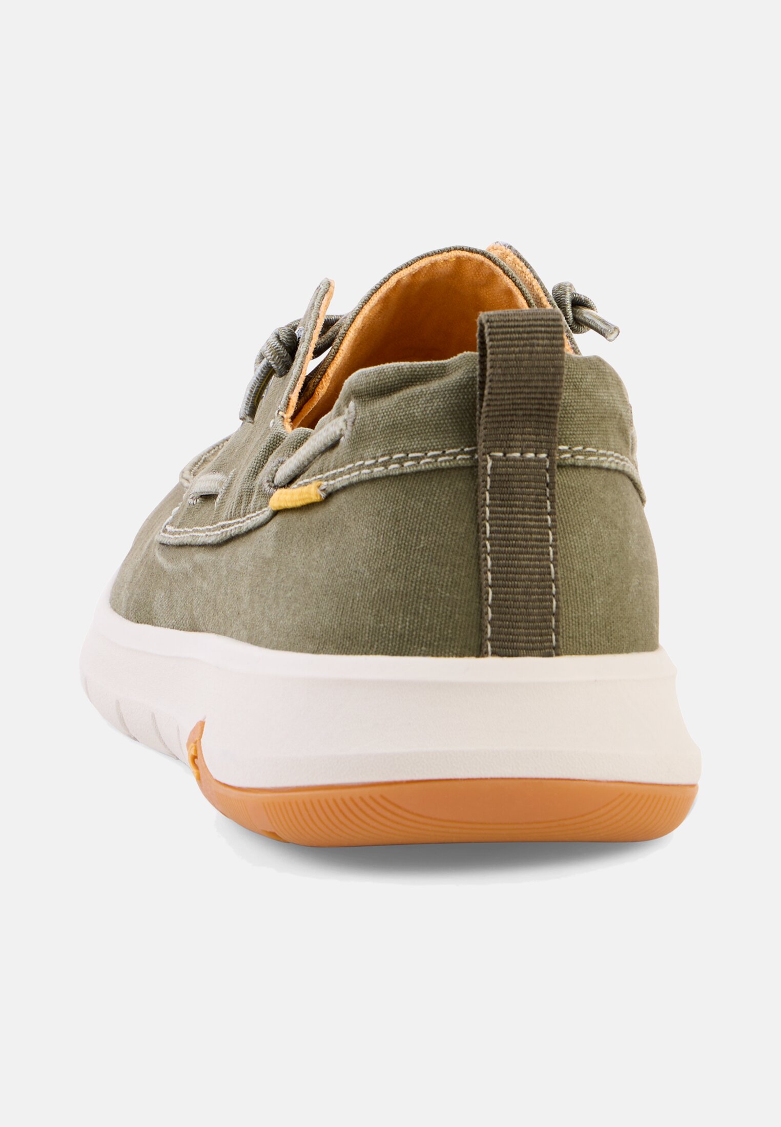 Herren Mokassins mit Schnürung Grün vorne nah