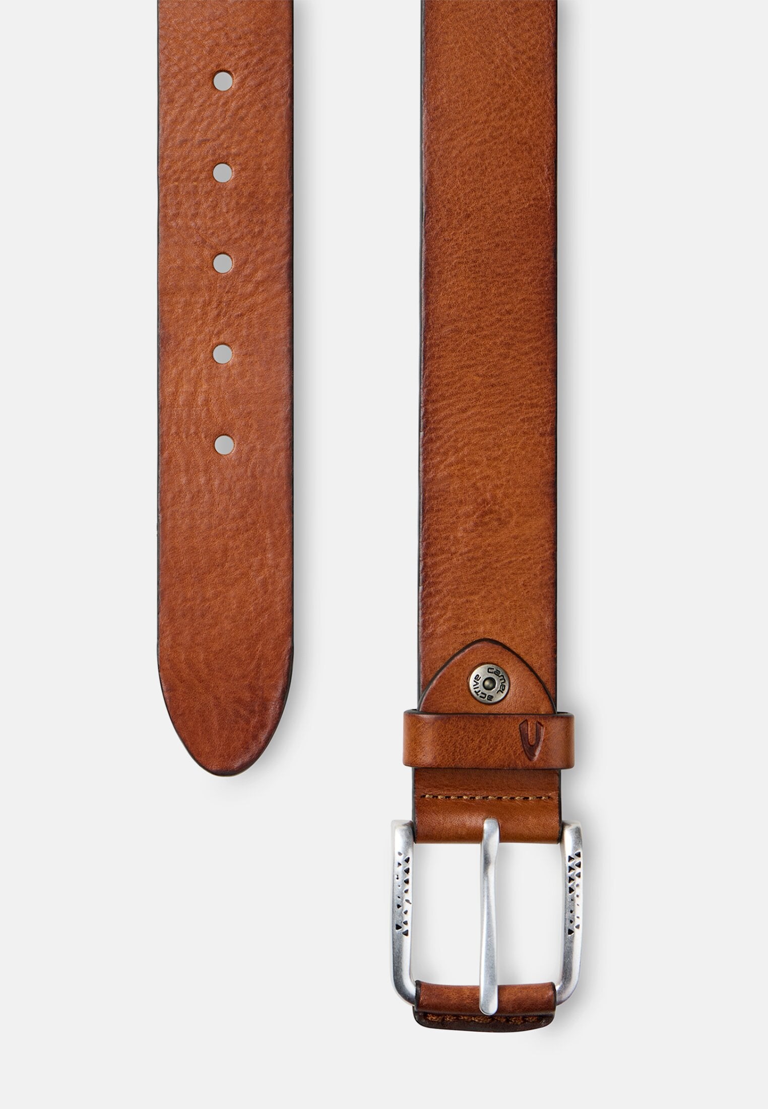 Herren Ledergürtel mit verstellbaren Details Braun frontal hinten