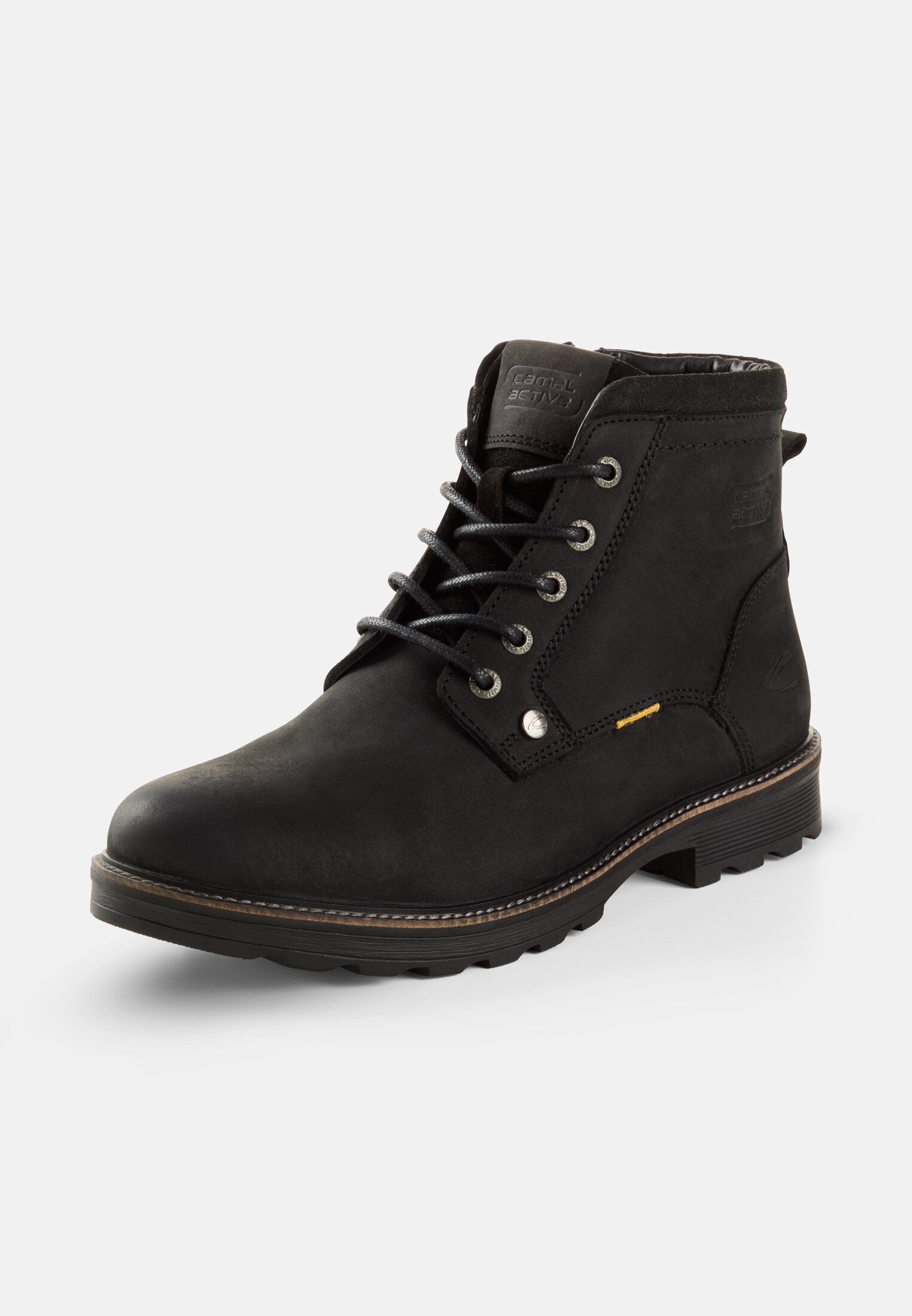 Herren FLOW Boot aus echtem Leder Schwarz frontal hinten