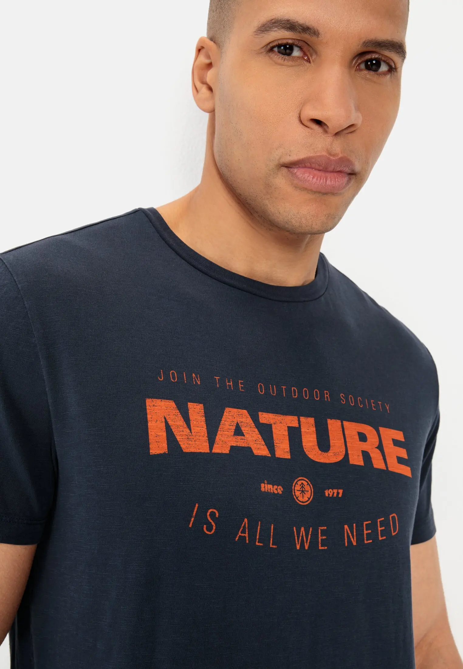 T-Shirt mit Print für Herren in Dunkelblau | S