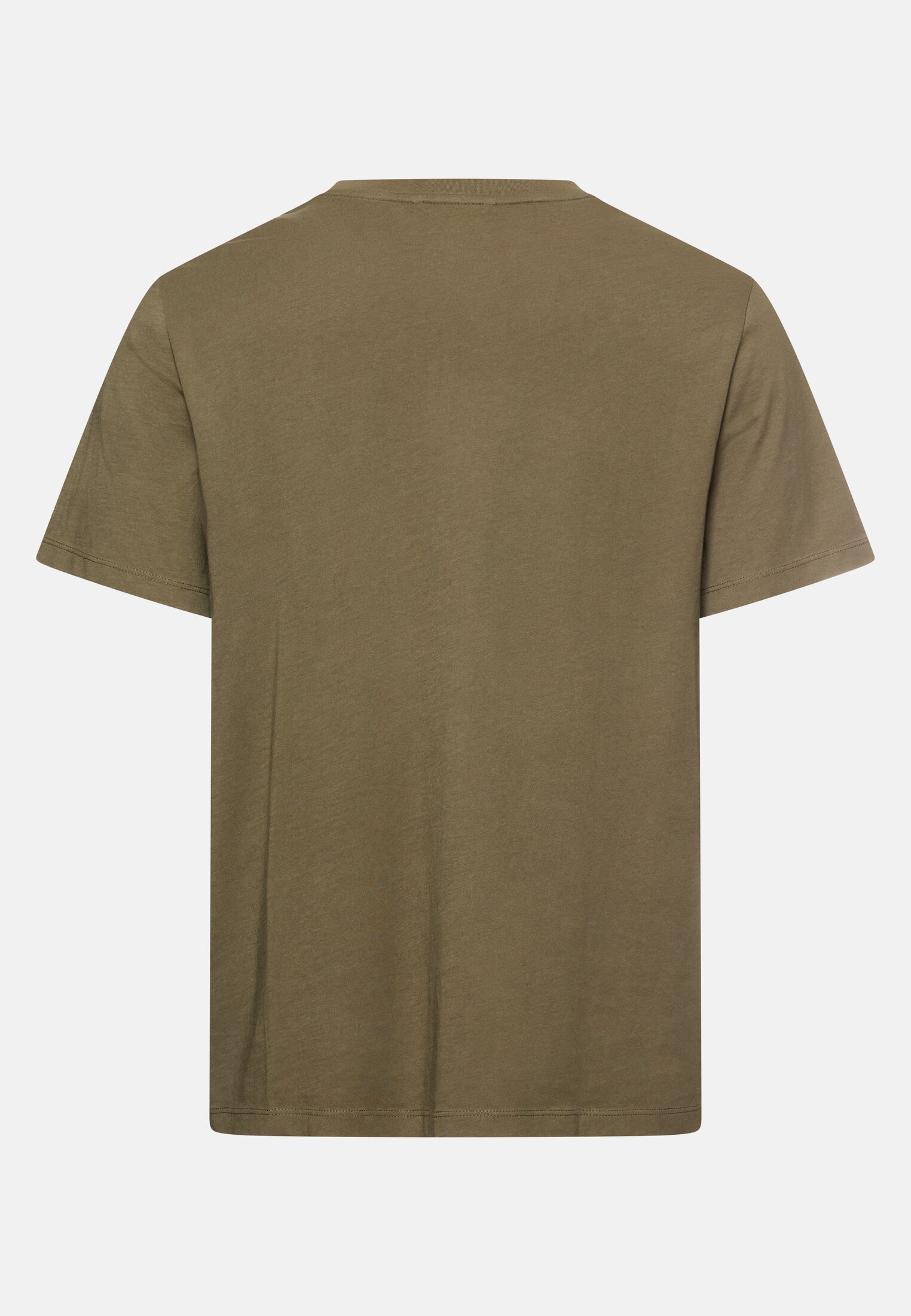 Men T-shirt with print Olive Green frontal back