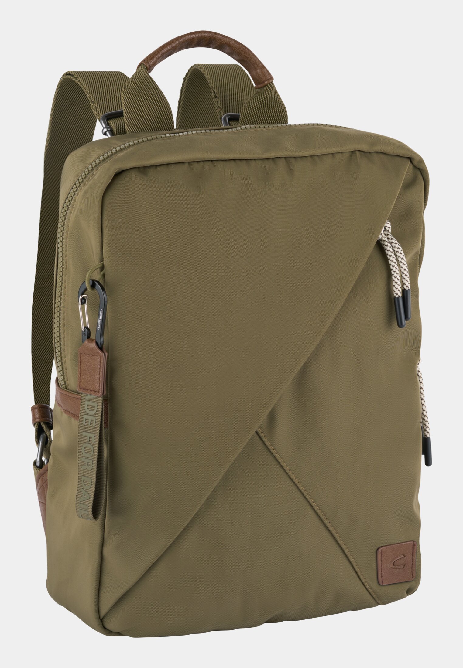 Damen AURUM Rucksack mit strukturiertem Gewebeband Dunkelgrün frontal vorn