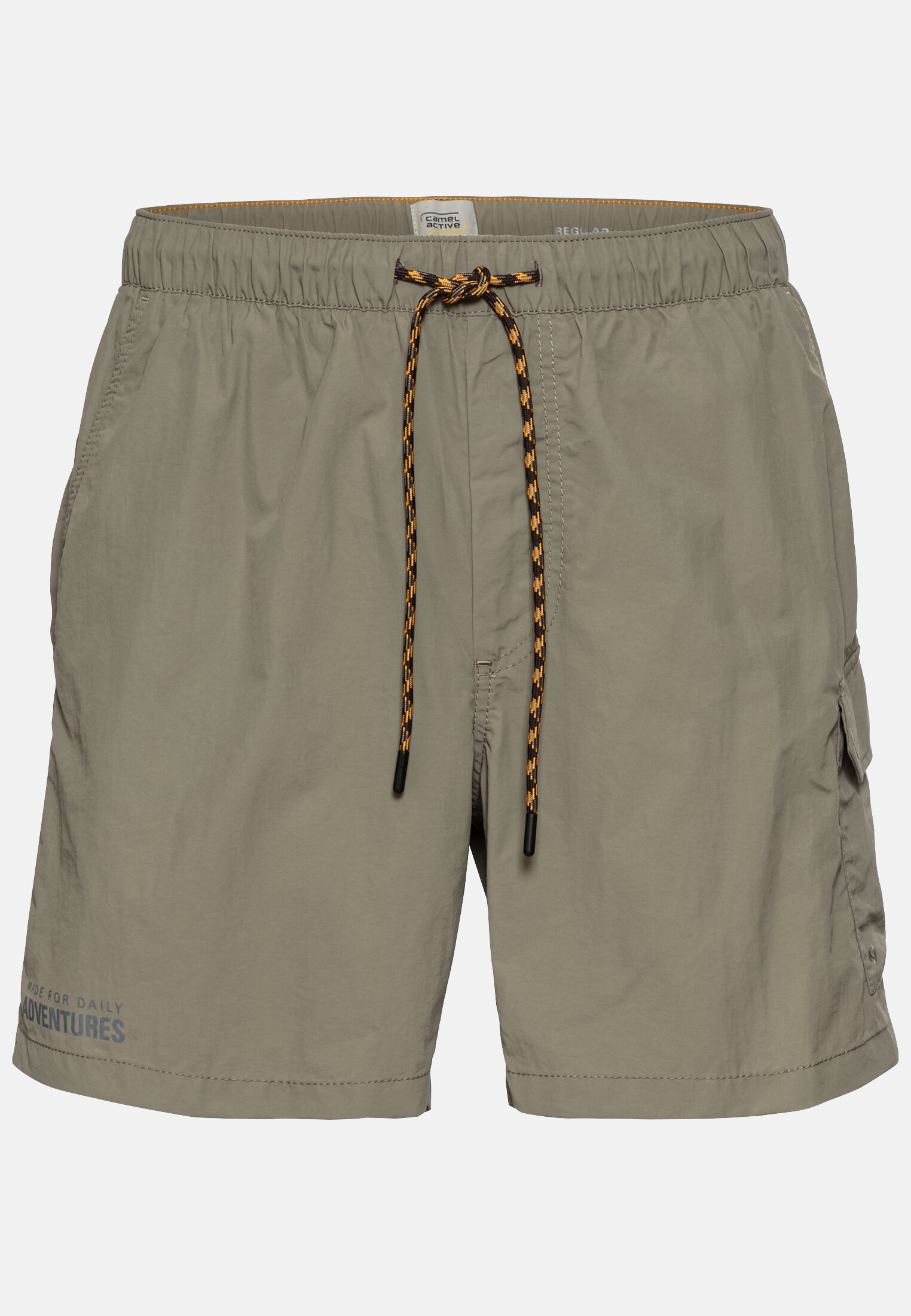 Men Beach shorts with a cargo pocket Khaki frontal front