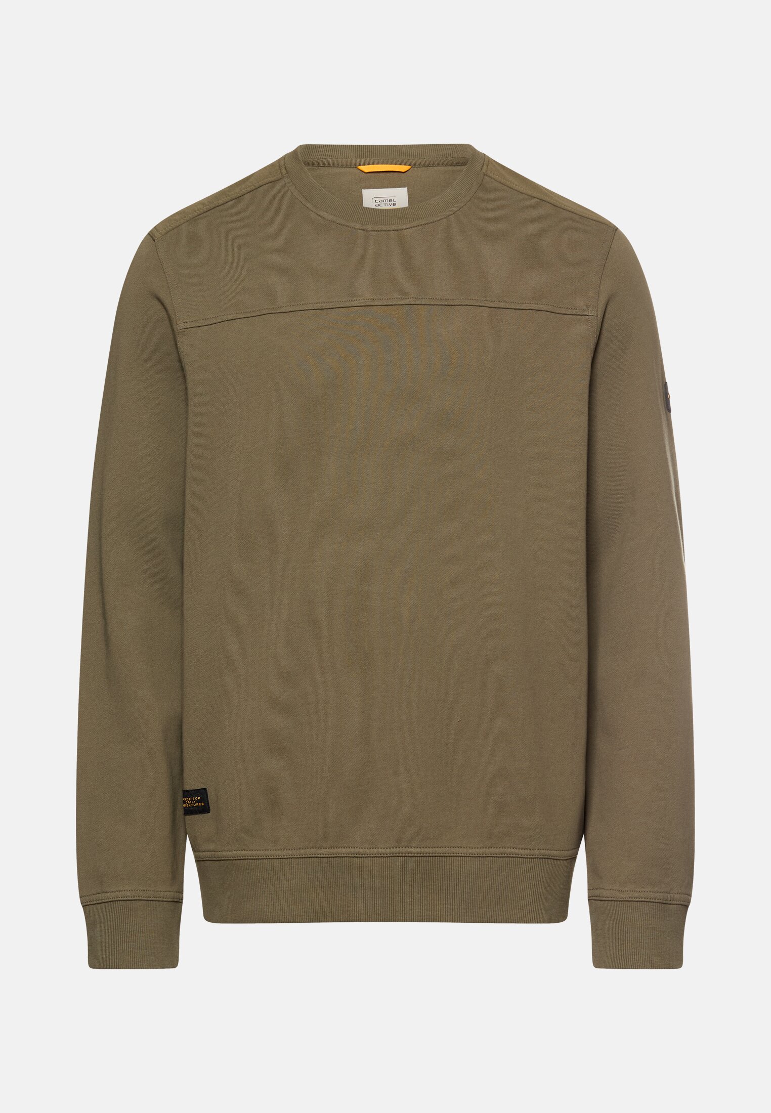 Herren Pullover aus reiner Baumwolle Olivgrün frontal vorn