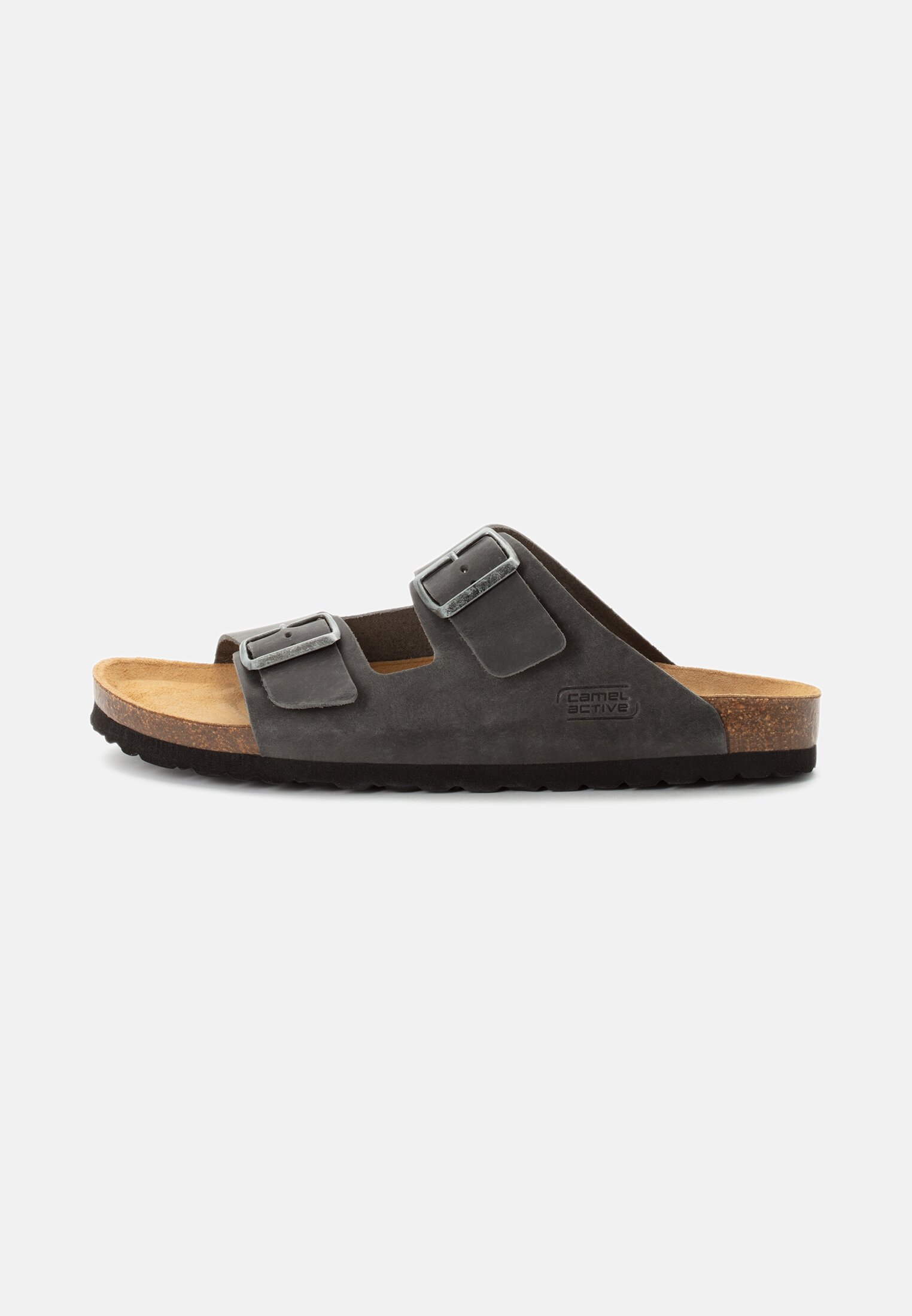 Herren Sandalen aus Rindsleder Schwarz frontal vorn