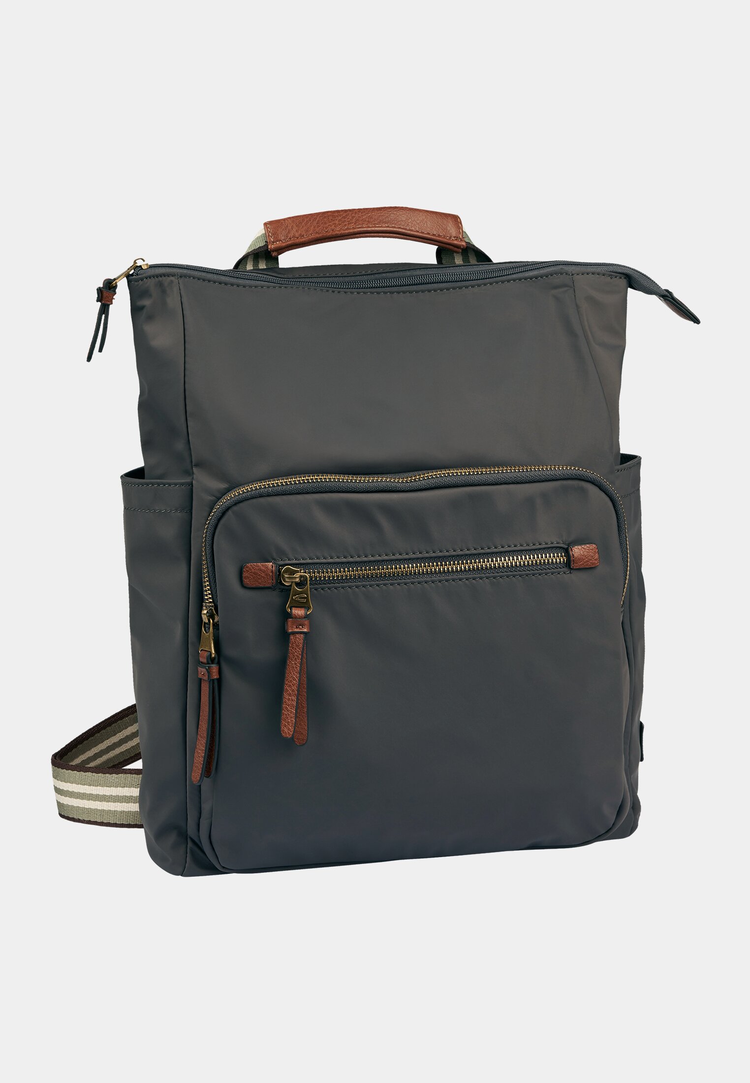 Women Backpack made from a nylon Grey frontal front