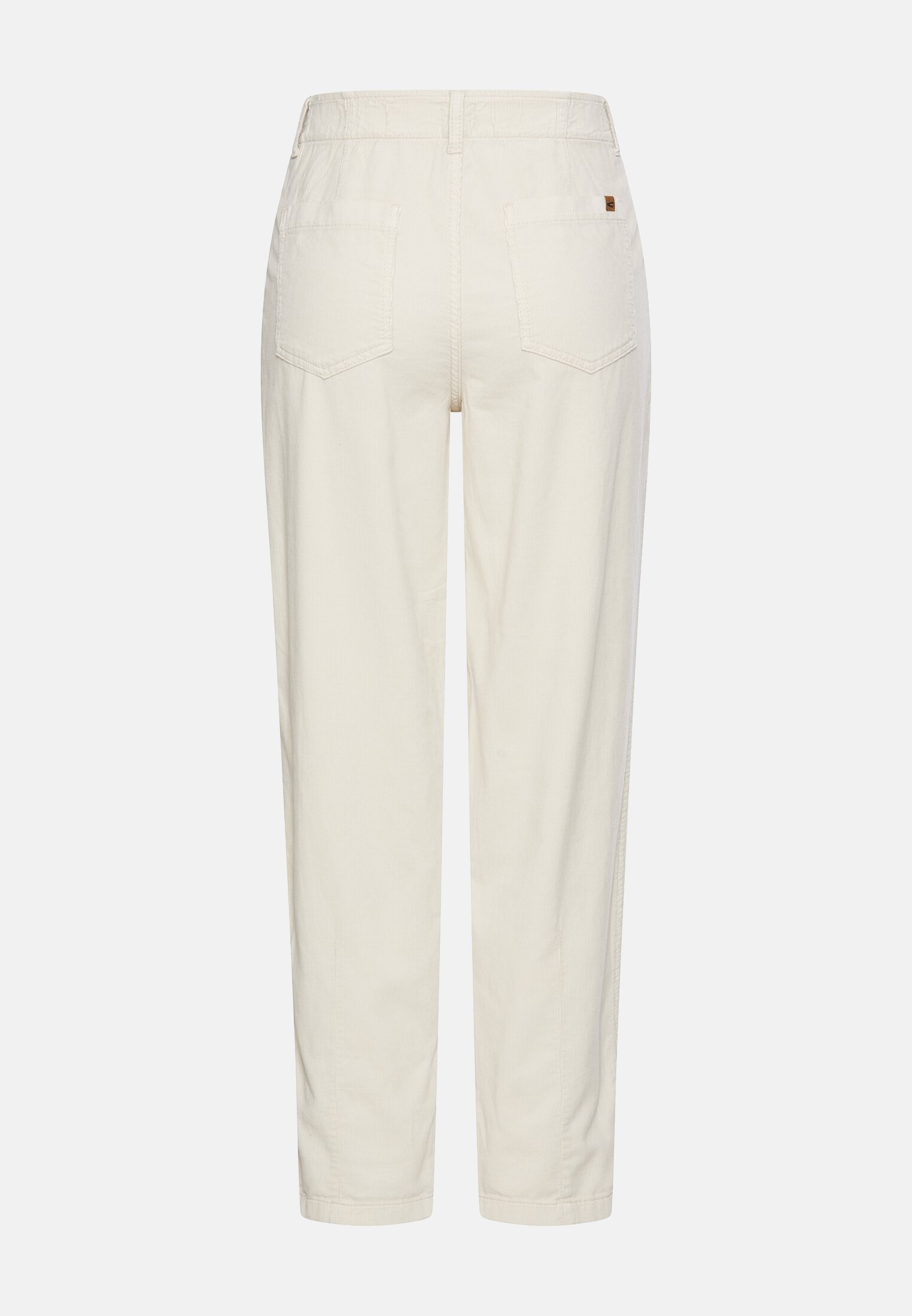 Vrouwen Worker-chino met elastische tailleband Melkwit frontaal achter