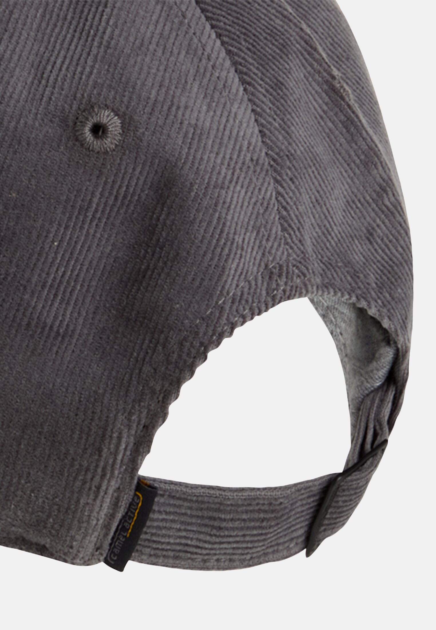 Men 6-panel cap made of corduroy Stone gray close back