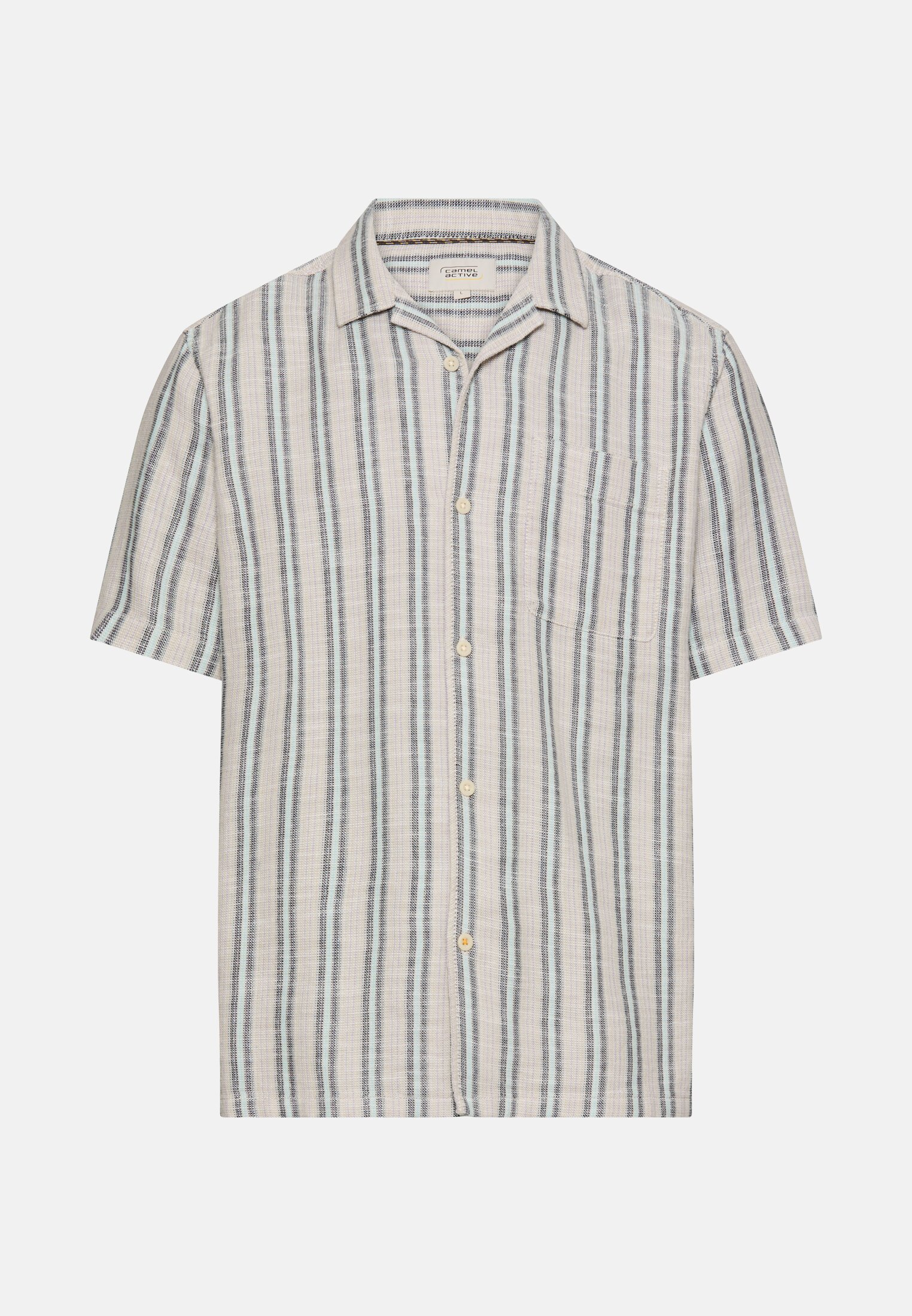 Herren Baumwollhemd mit Brusttasche Indigoblau frontal vorn