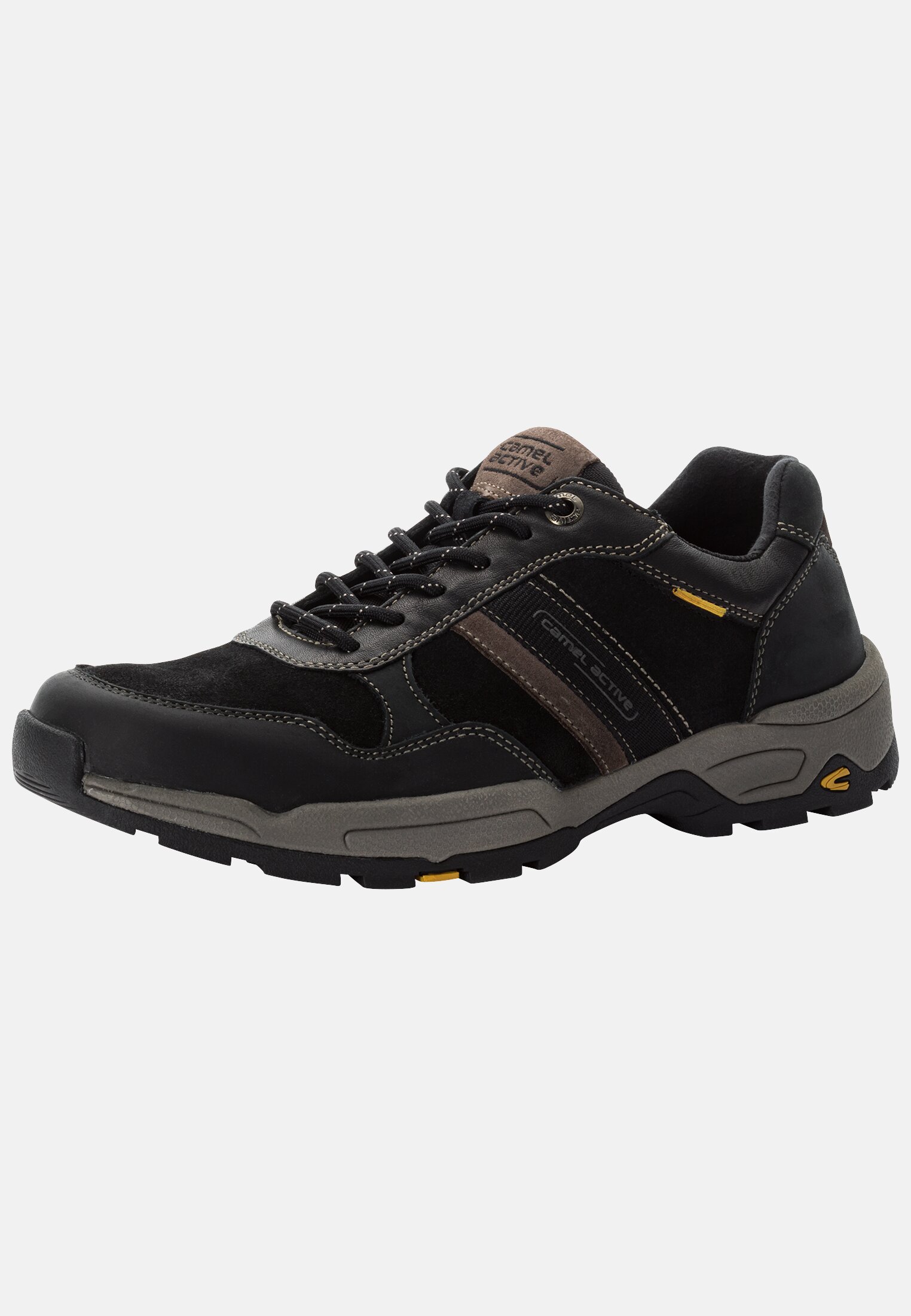 Herren Sneaker aus echtem Rindsleder Schwarz frontal hinten