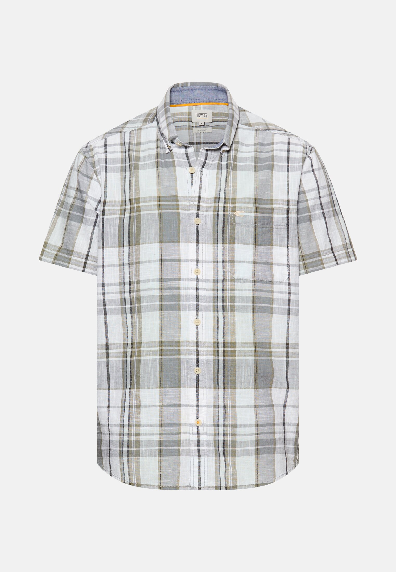 Men Check shirt made from 100% cotton Grey frontal front