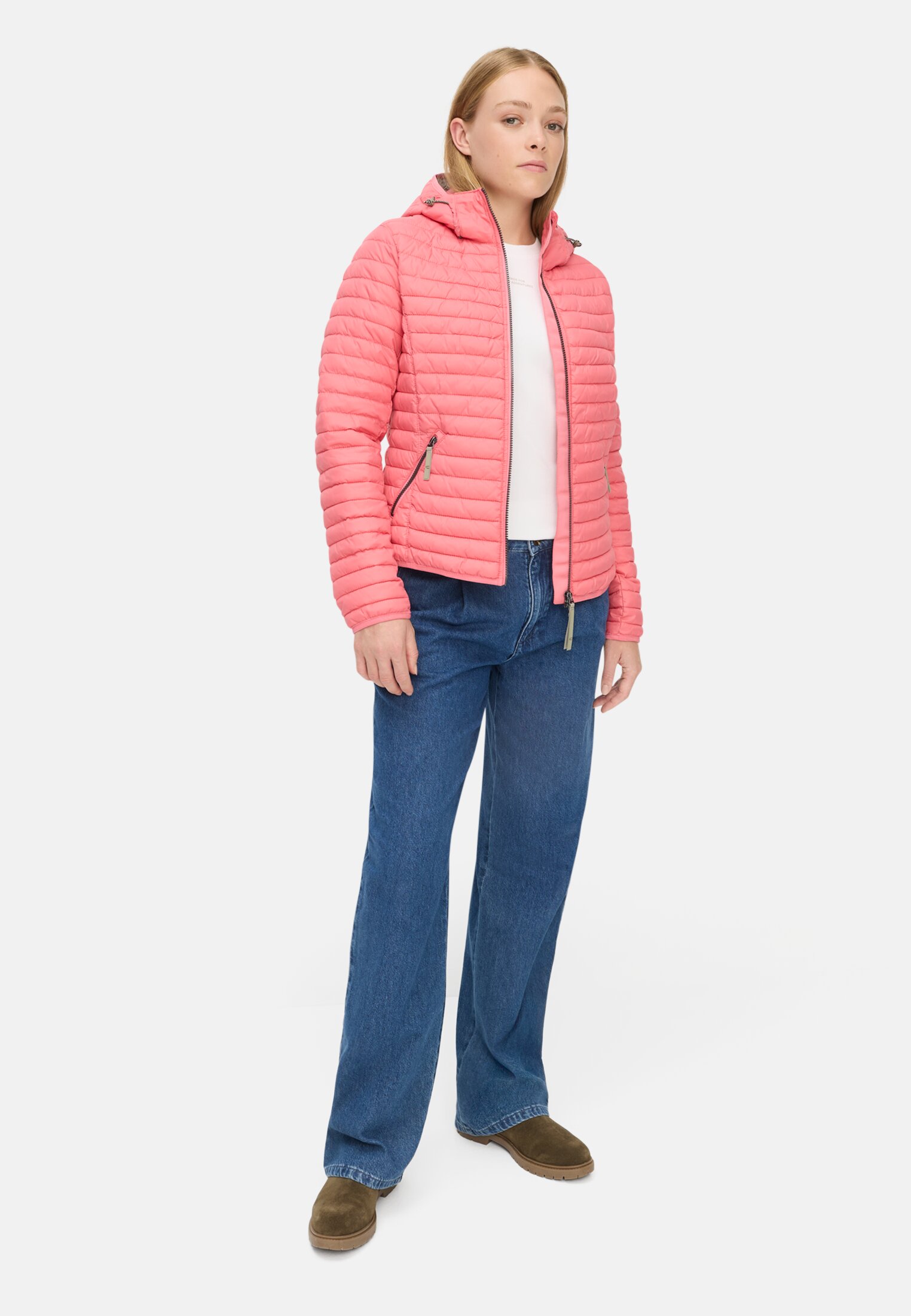 Women Blouson with water-repellent function Pink worn front full body