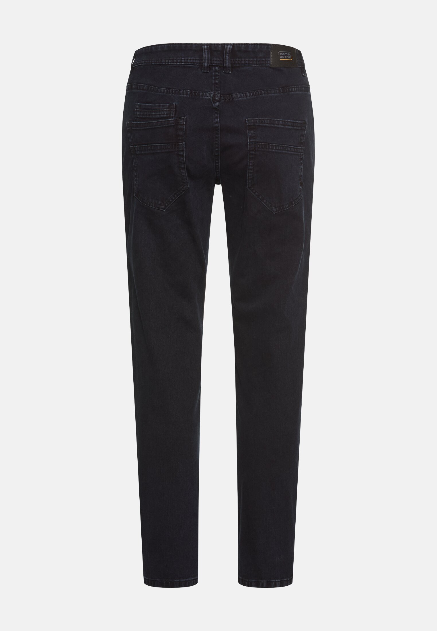 Men 5-point relaxed fit trousers made from a cotton-elastane mix Black frontal back
