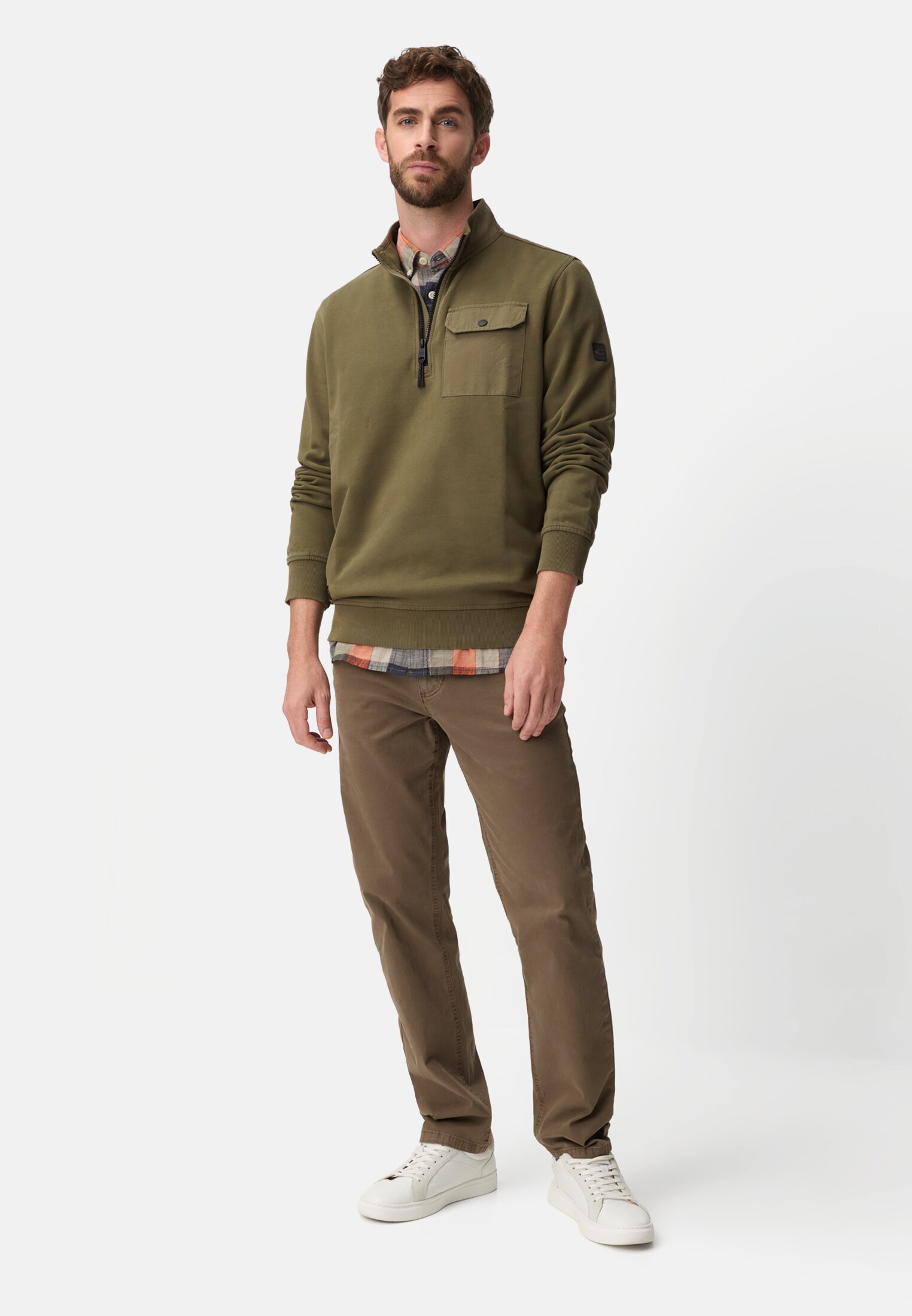 Heren Troyer met reflecterende details Olijfgroen gedragen voor lichaam compleet 