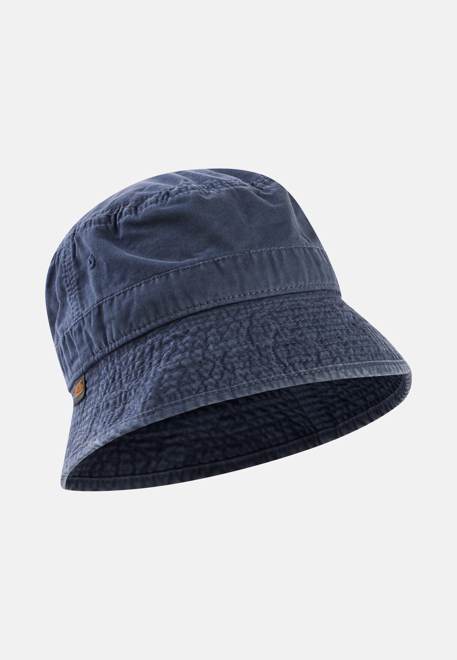 Men Bucket hat made of pure cotton Navy blue frontal front