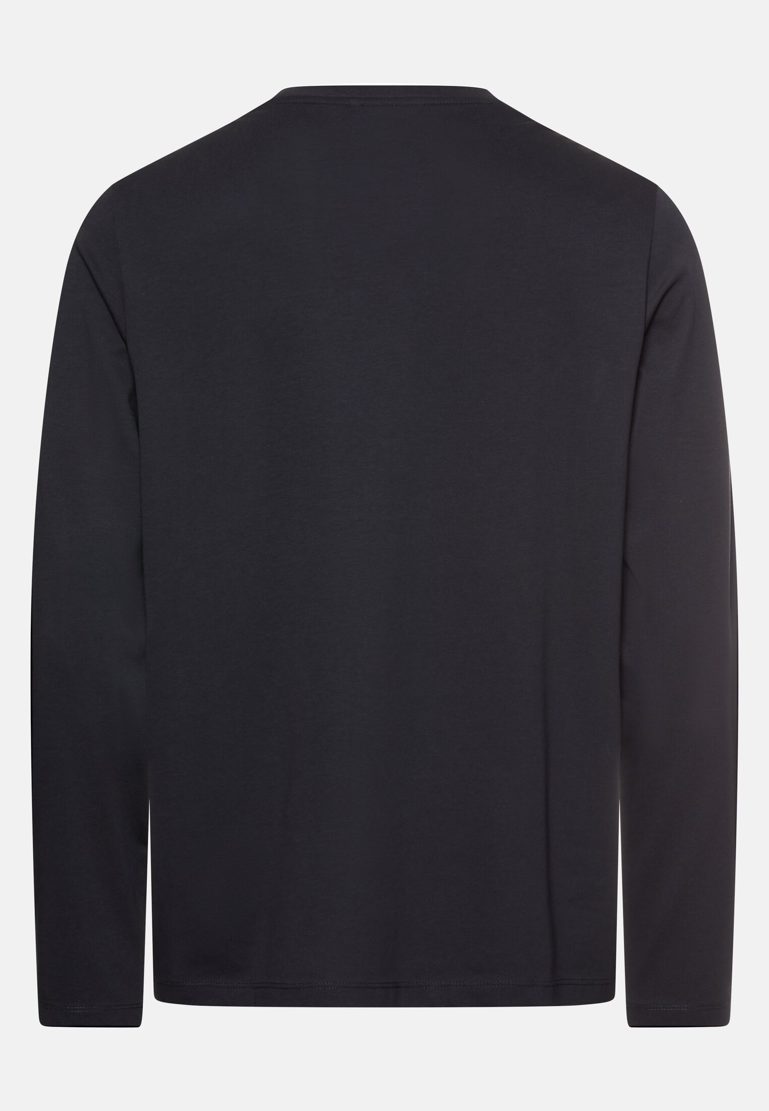 Men fleXXXactive® Long Sleeve Shirt with Crew Neck Dark Blue frontal back