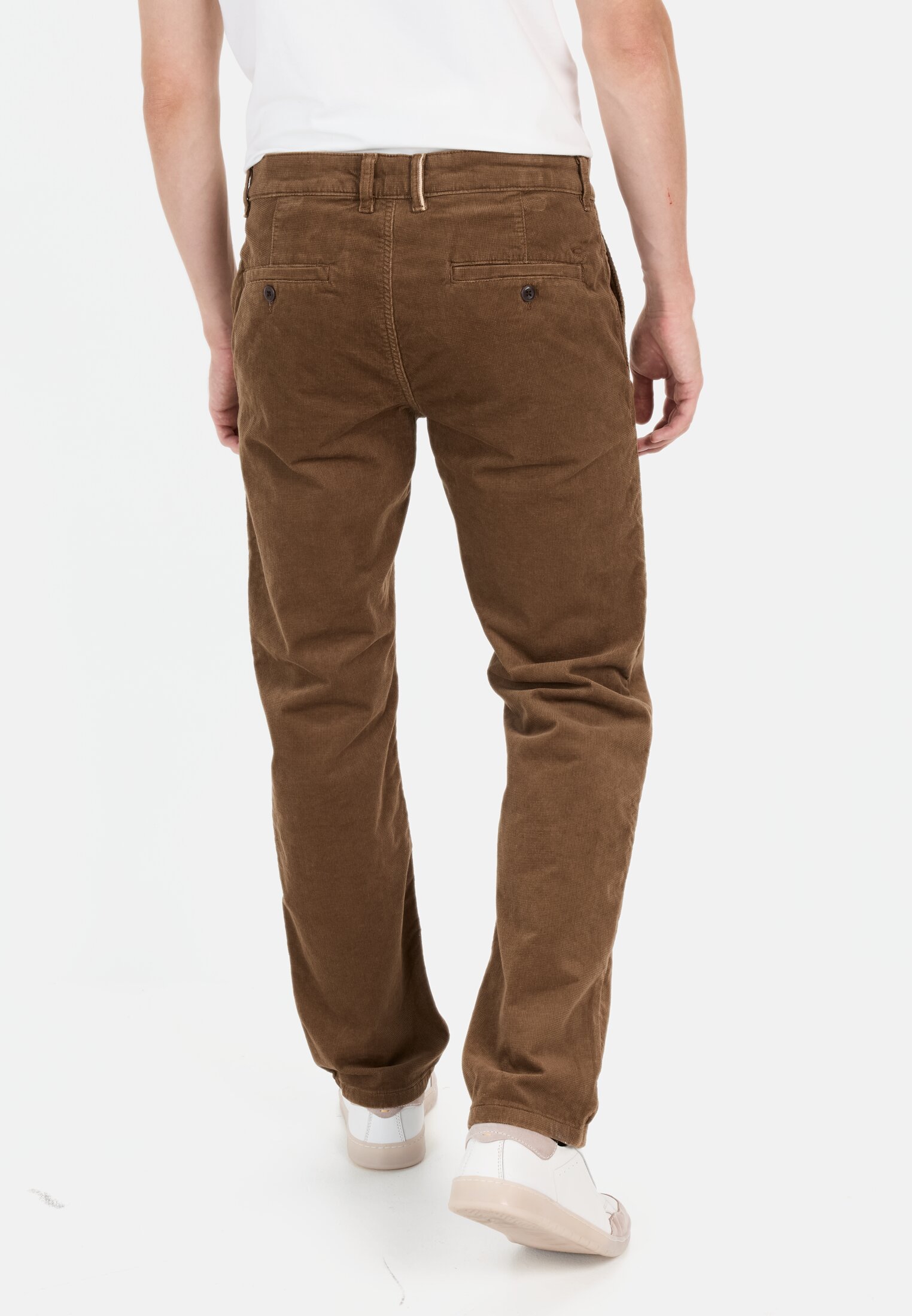 Men Relaxed fit corduroy chinos with thermal lining Brown