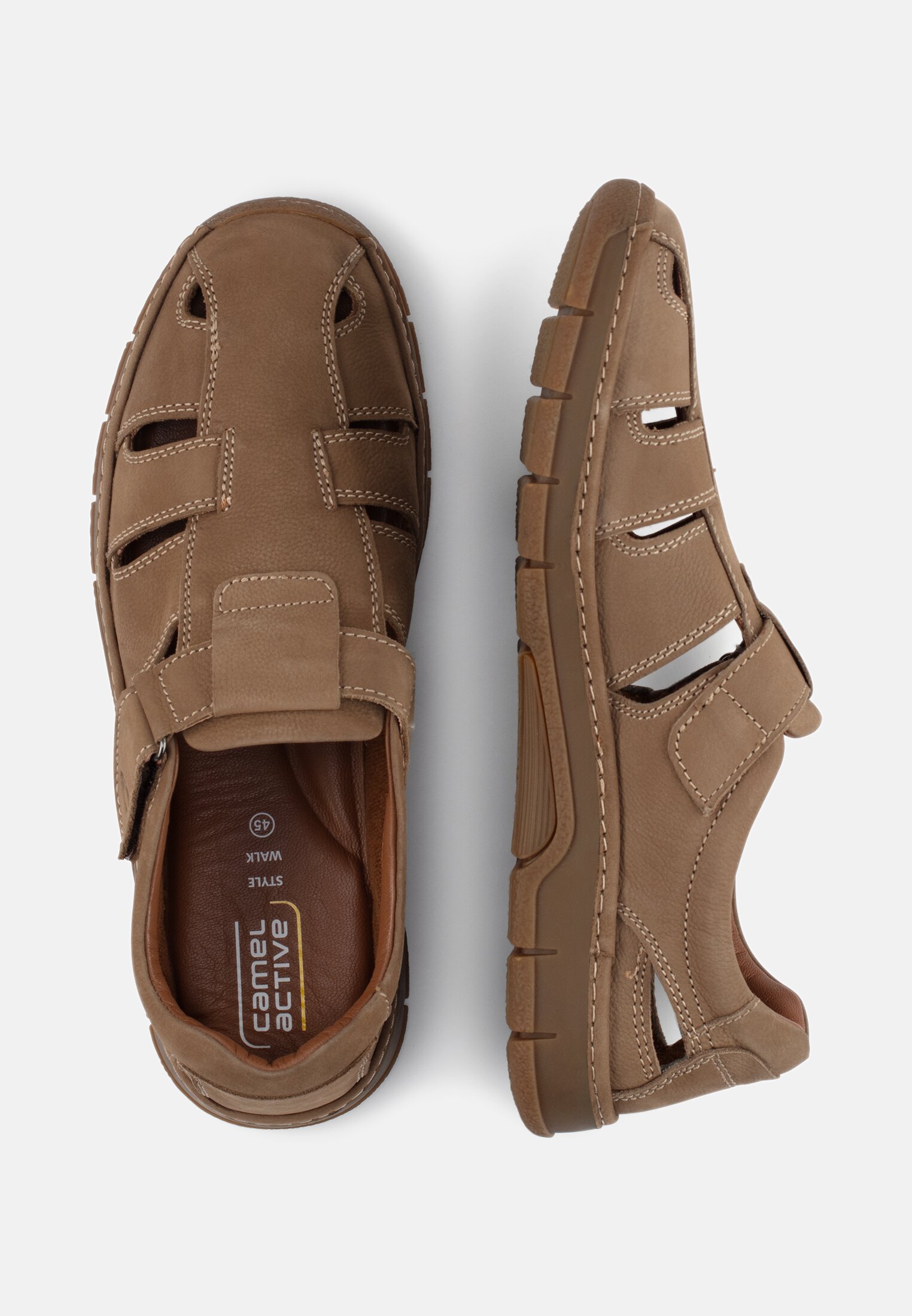 MI_56WAA03-0350-430_1G-00 Men Sandals made of nubuck leather Brown frontal top