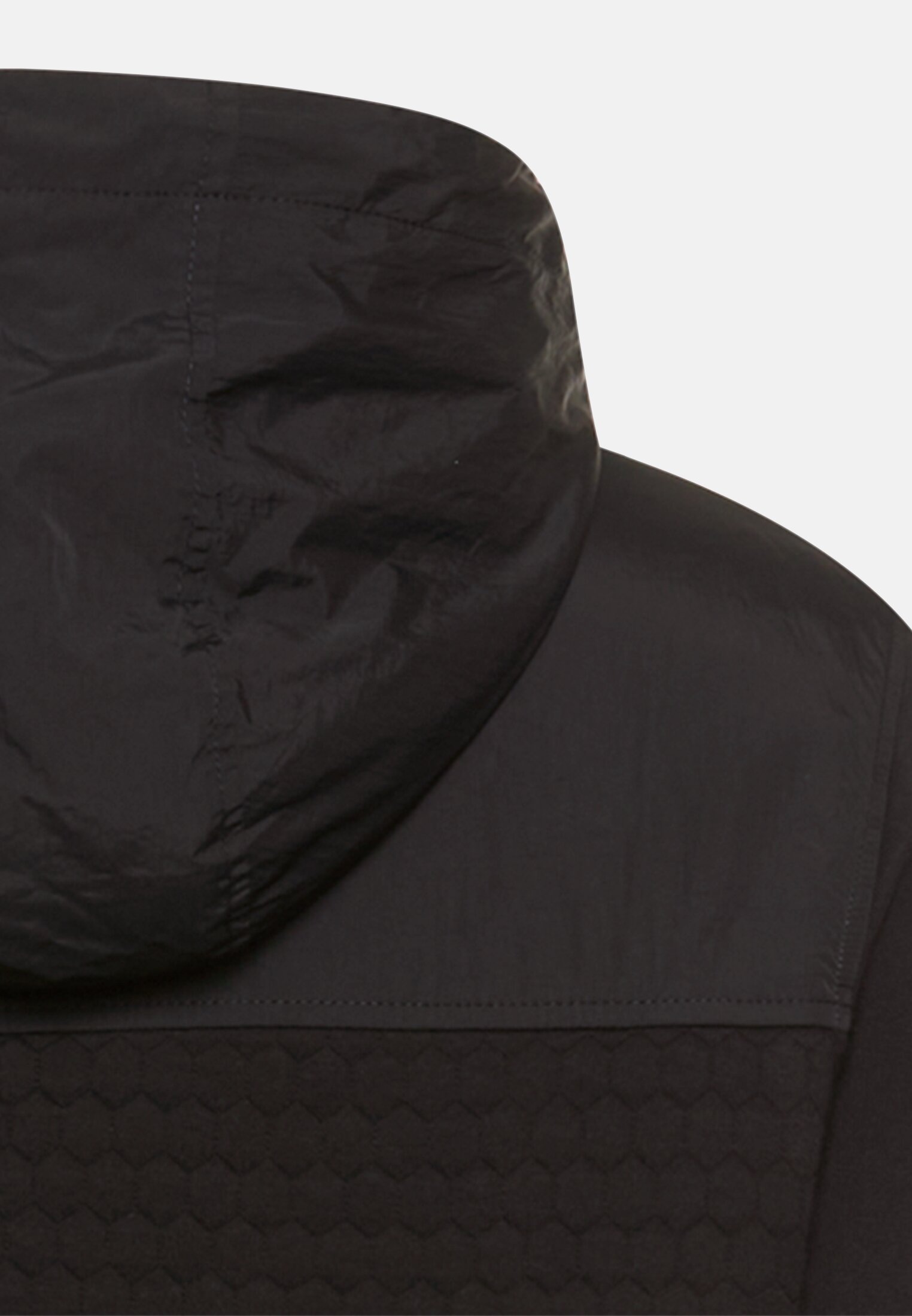 Herren Sweatjacke mit Kapuze Schwarz hinten nah