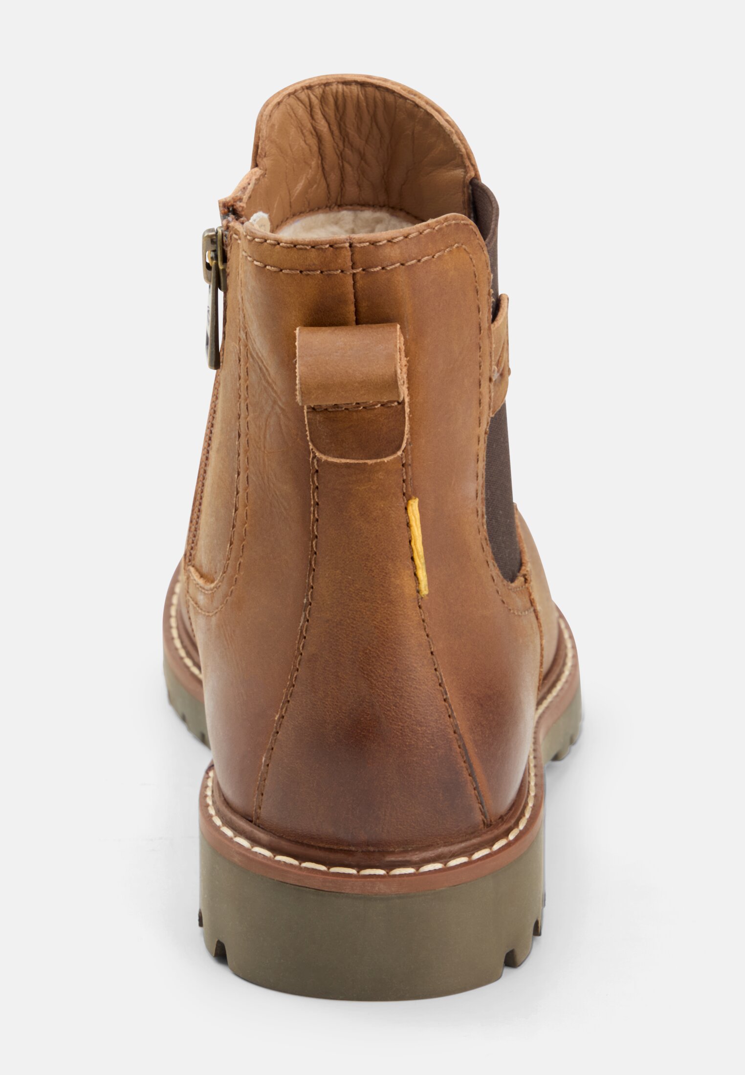 Damen Chelsea Boot mit Reißverschluss Braun vorne nah