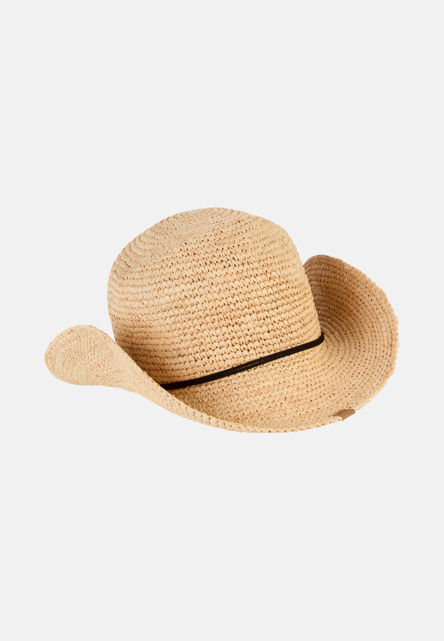 Women Straw hat with wide brim Beige frontal front