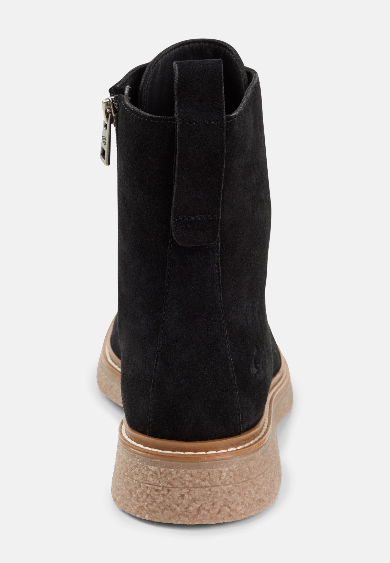 Damen Stiefelette aus echtem Leder Schwarz vorne nah