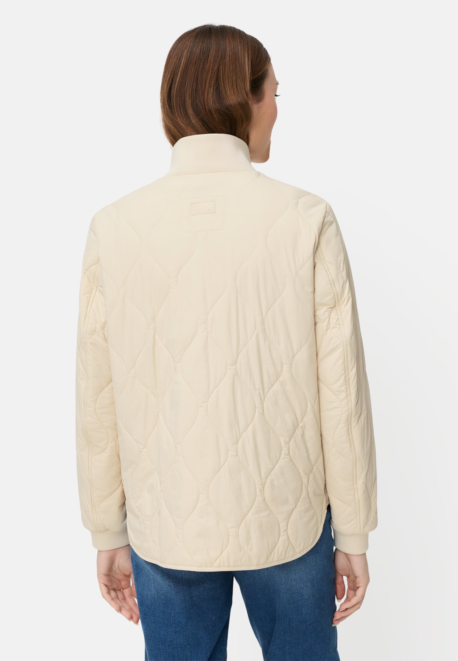 Damen Steppjacke mit Taschen Eiche getragen hinten