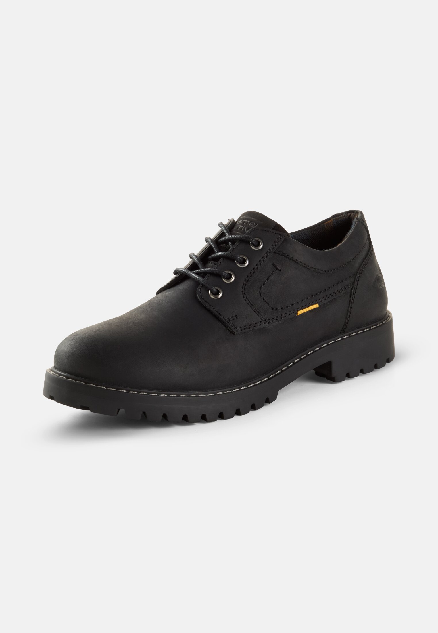 Herren Oxford aus Echtleder Schwarz frontal hinten