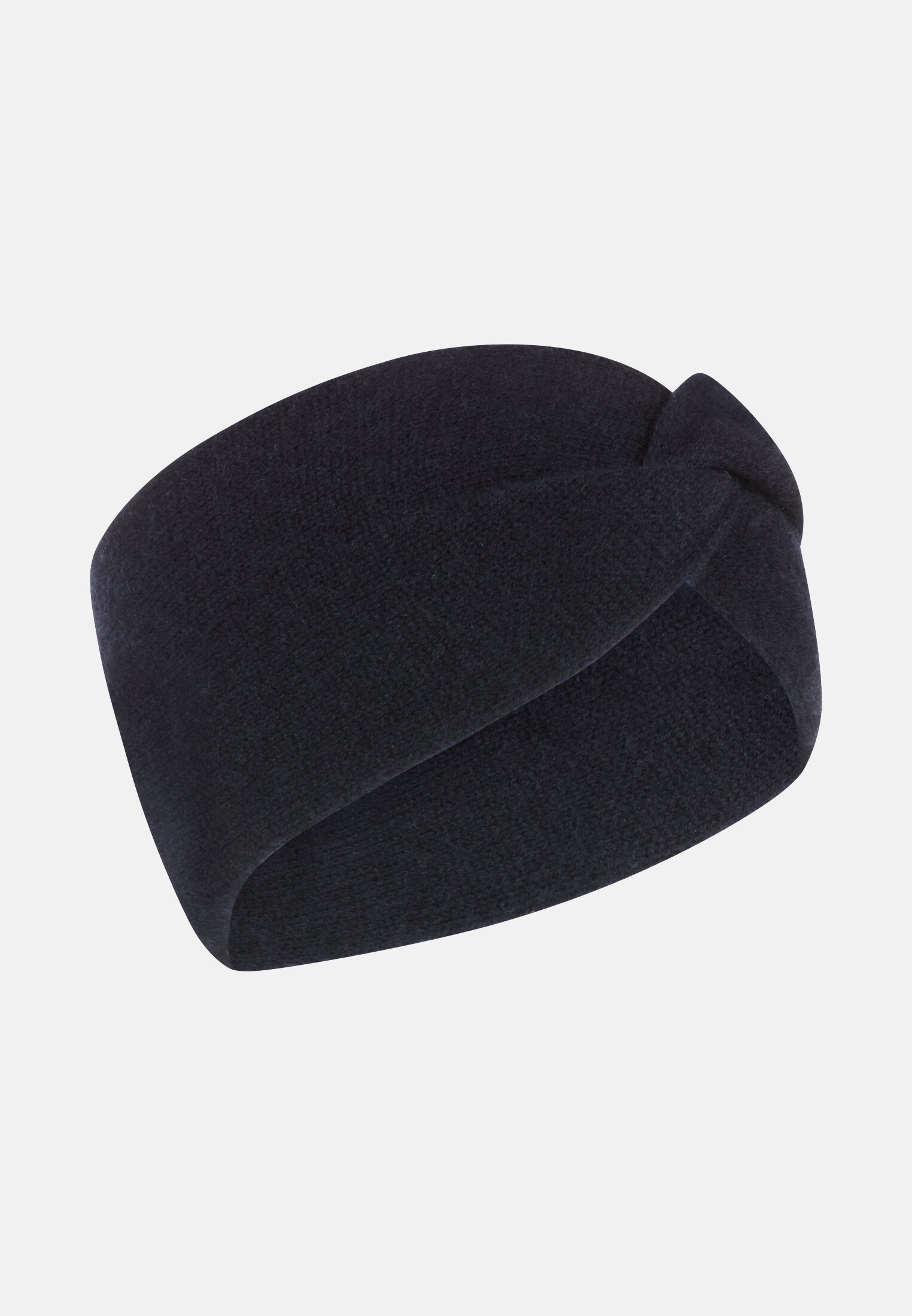 Women Headband made of pure cashmere Dark Blue frontal front