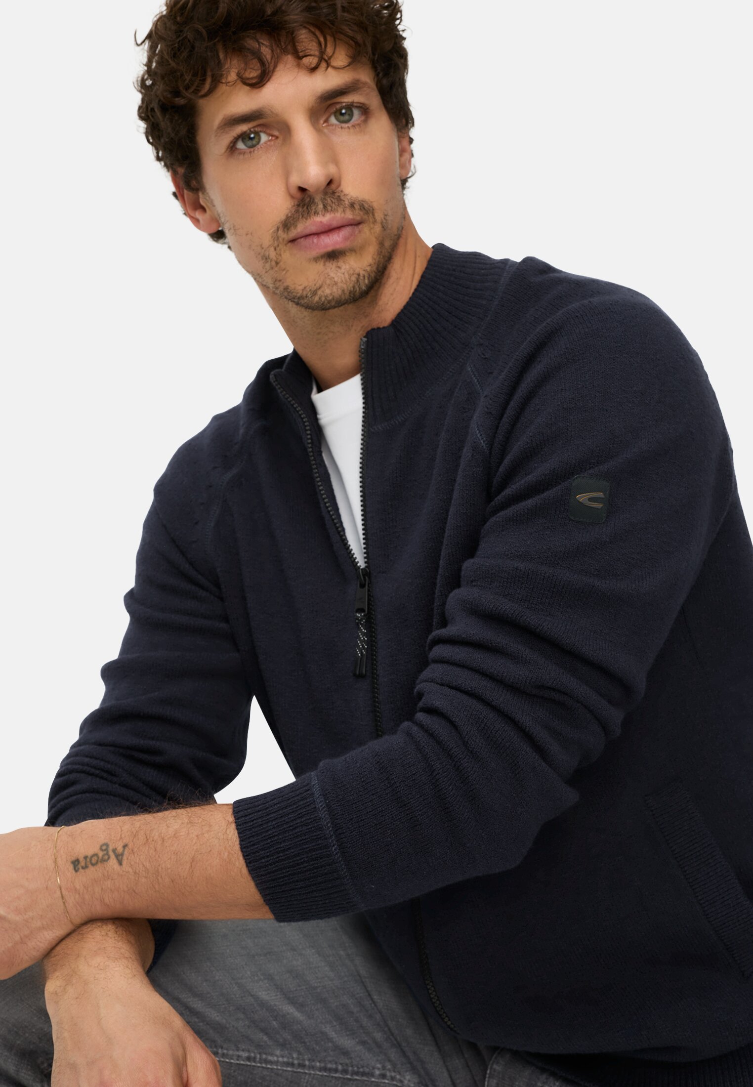 Heren Vest met ritssluiting Donkerblauw gedragen emotional 