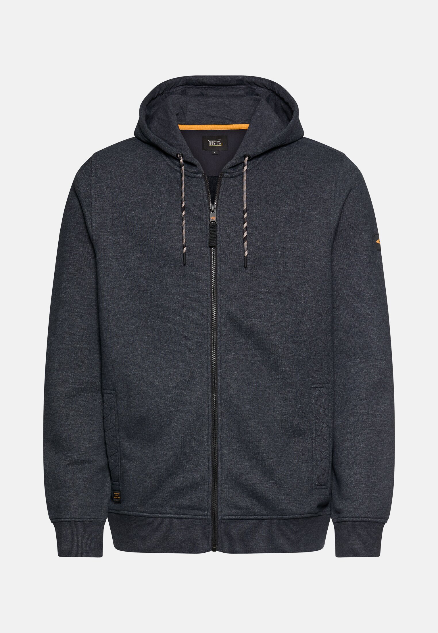 Herren Kapuzenjacke mit verstellbarem Kordelzug Navyblau frontal vorn