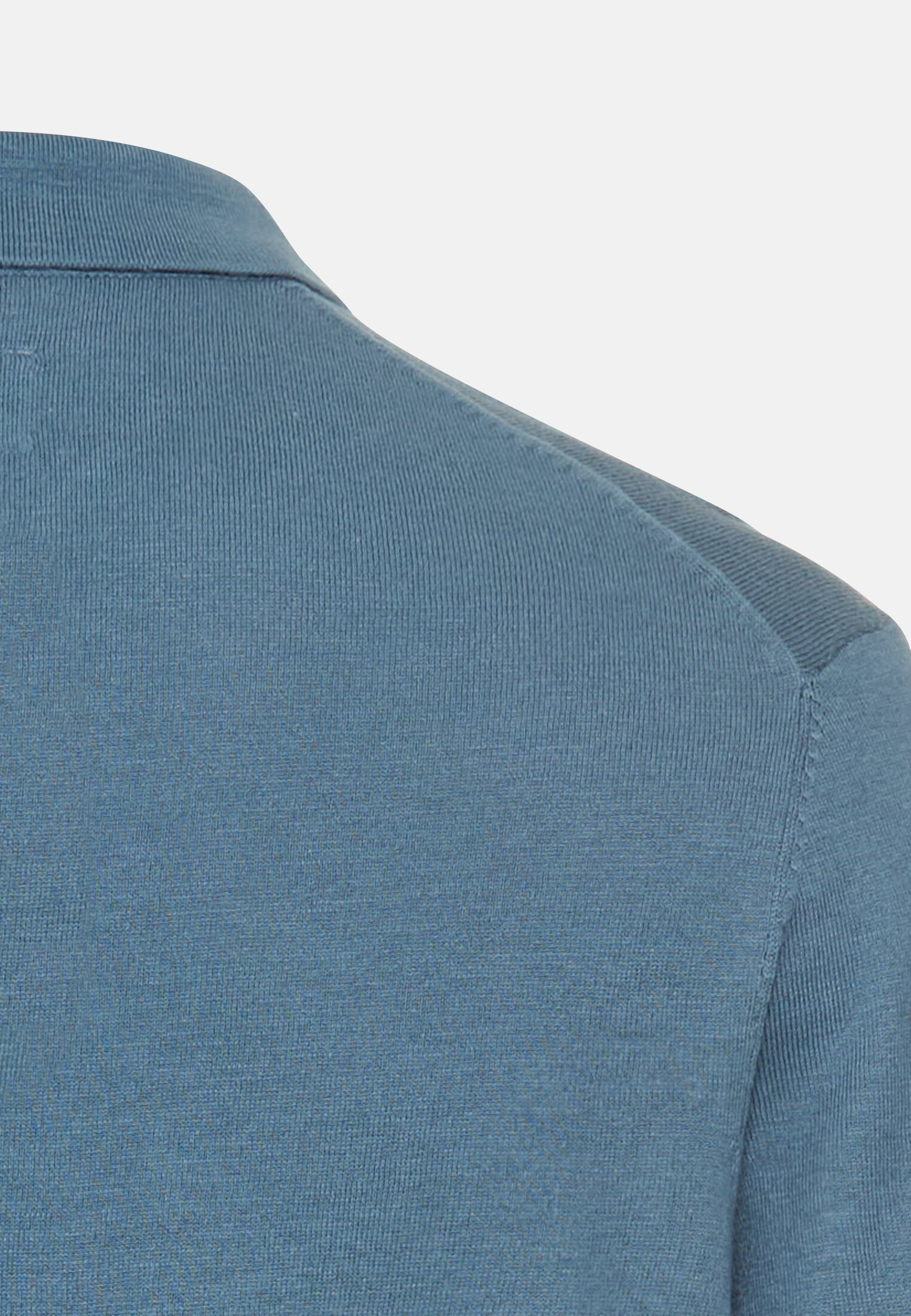 Men Lightweight knitted polo made from pure cotton Stone blue close back