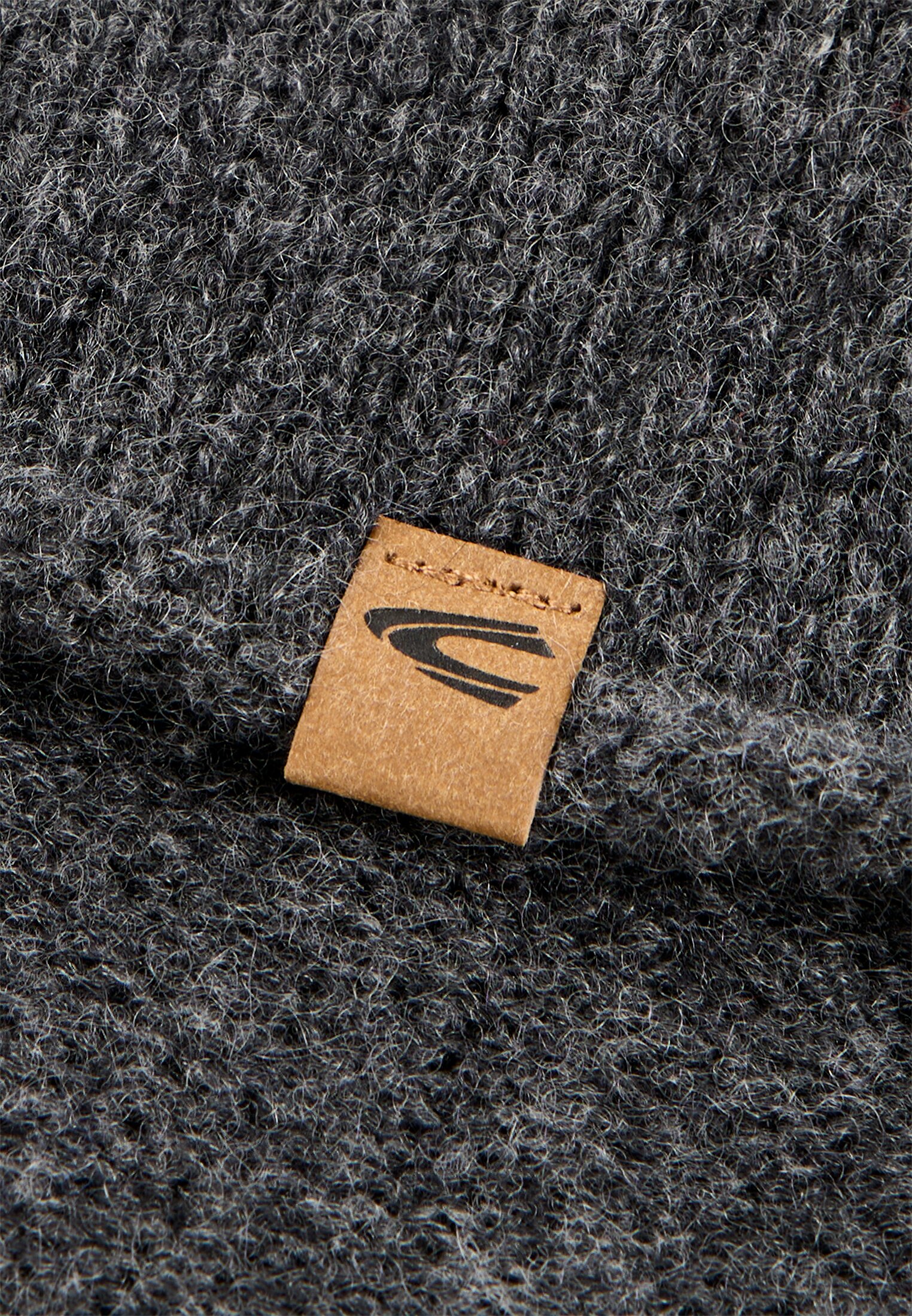 Damen Strickbeanie aus Kaschmir Grau frontal hinten