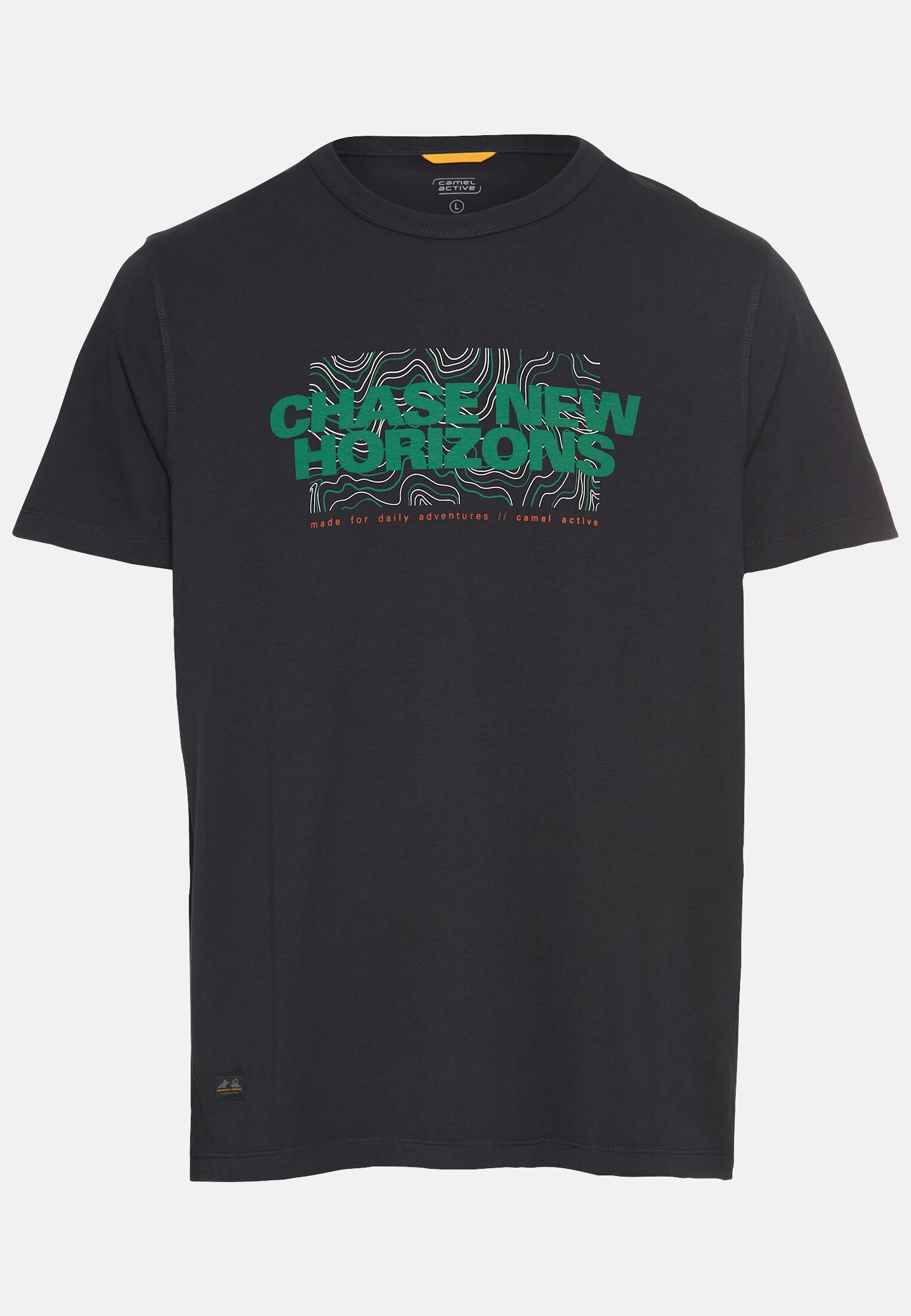 Men T-shirt made of pure cotton with a round neckline Navy blue frontal front