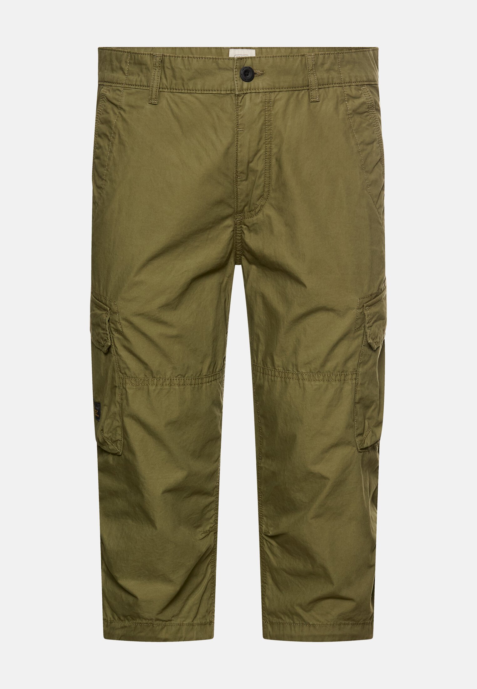 Men Cargo shorts made from pure cotton Olive Green frontal front