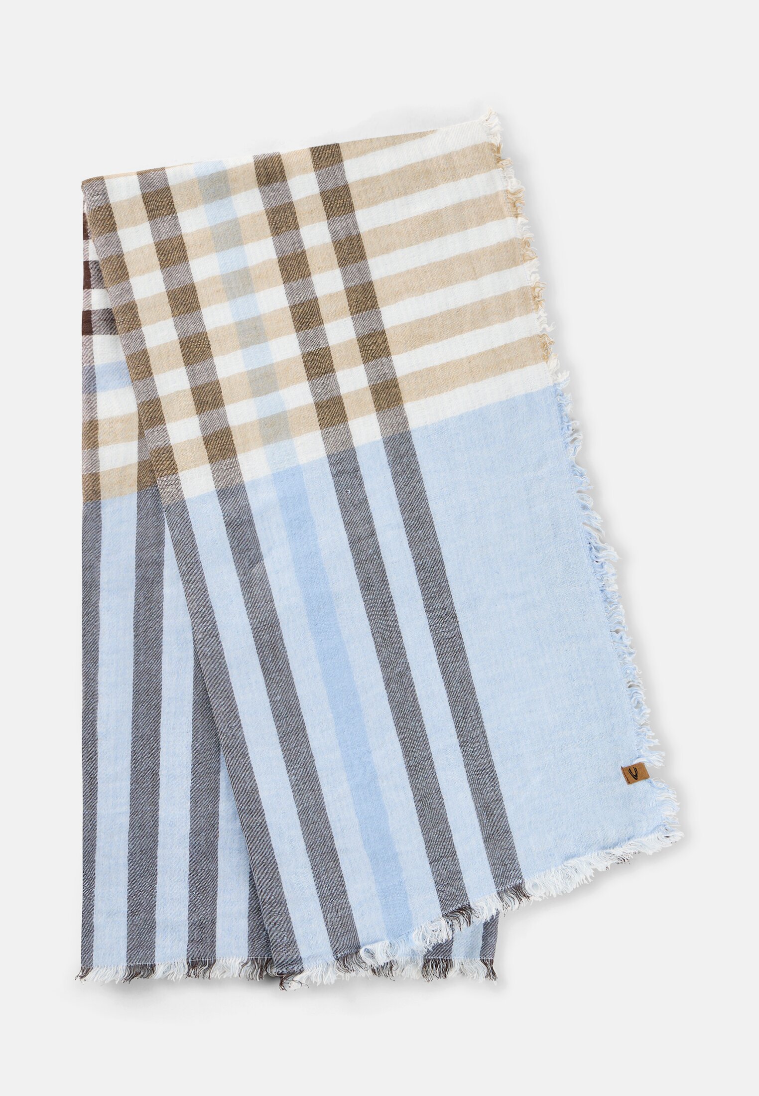 Damen Schal aus Baumwollmix Hellblau frontal vorn