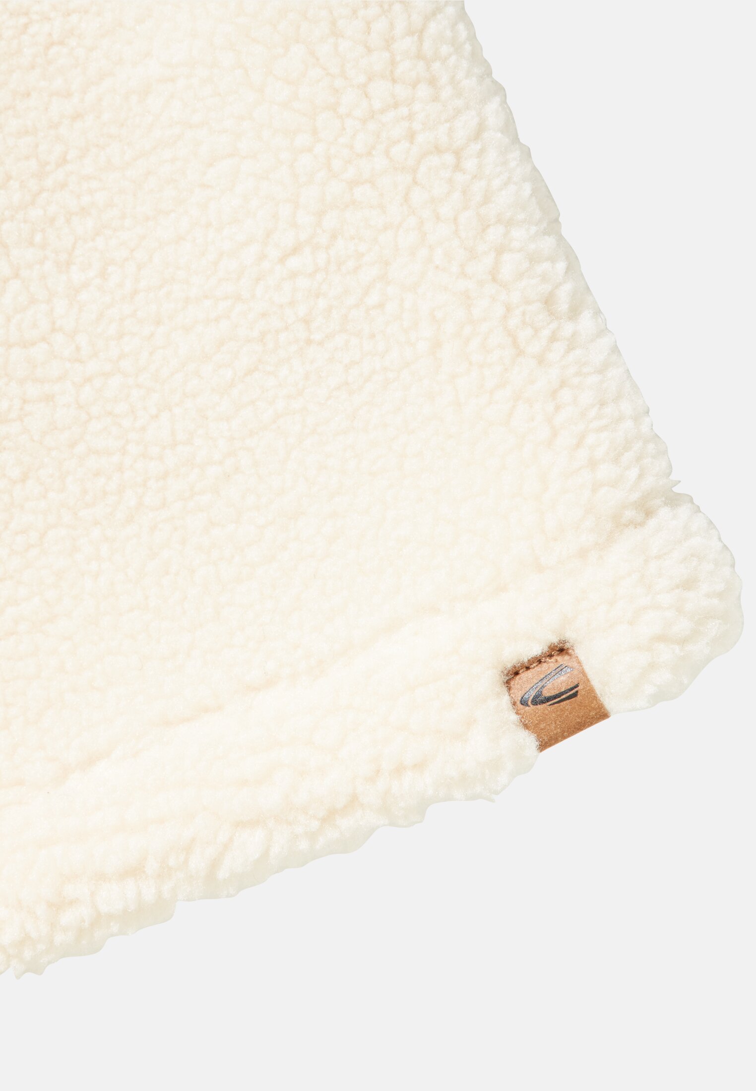 Damen Tunnelschal aus weichem Polyester Beige hinten nah