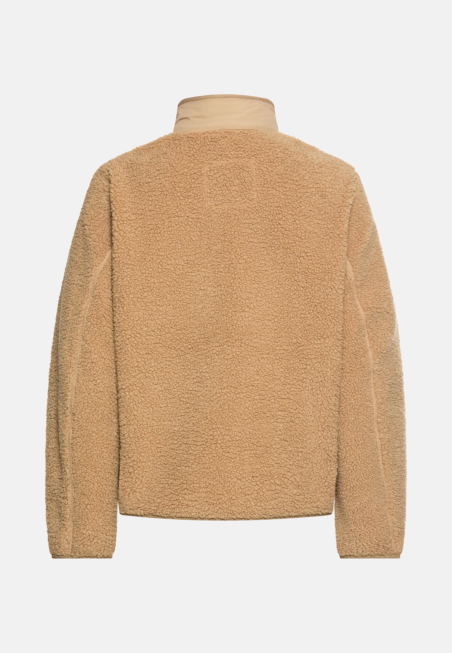 Women Teddy jacket with inside pocket Sand frontal back