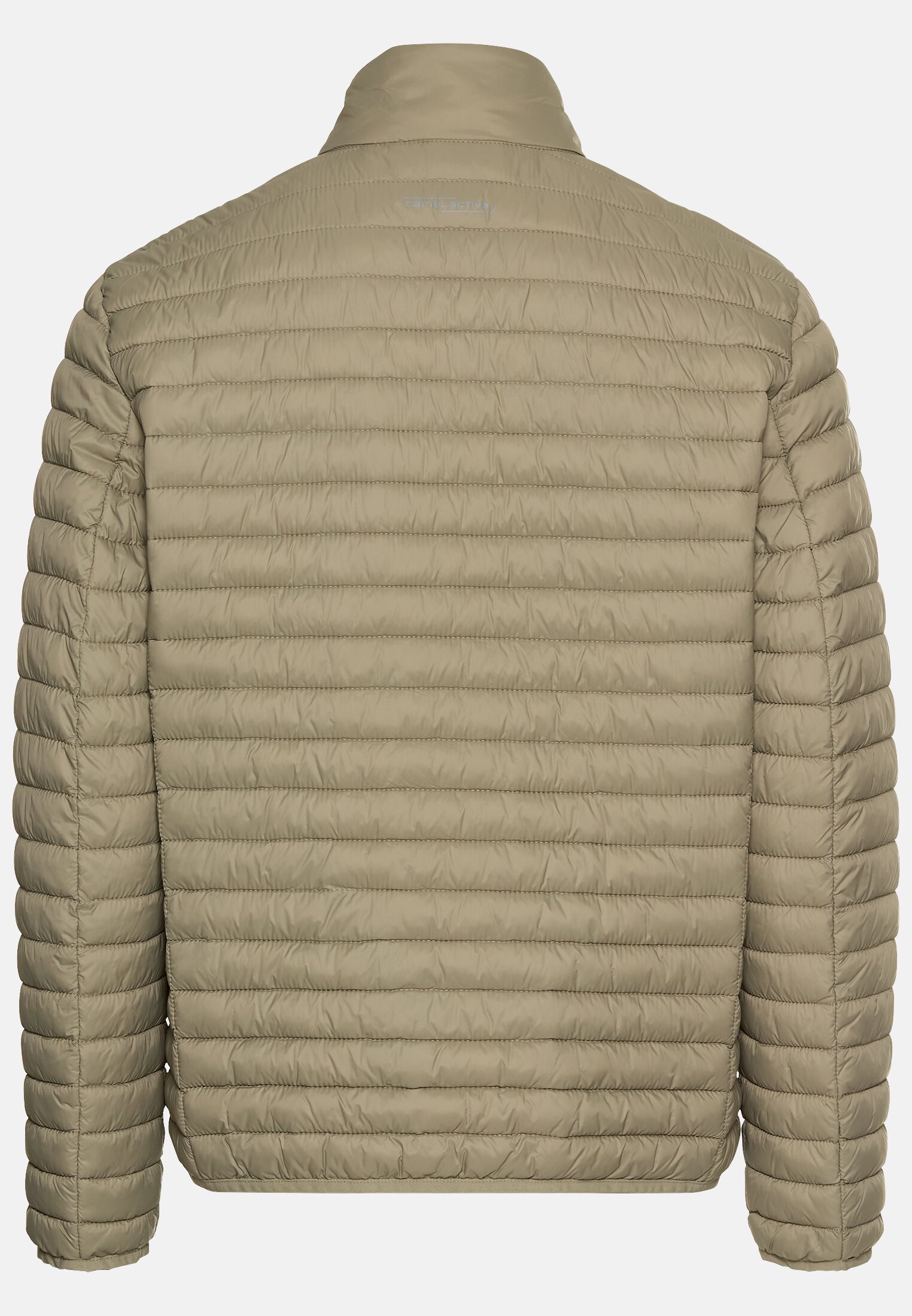 Men Quilted jacket with zip pockets Green frontal back