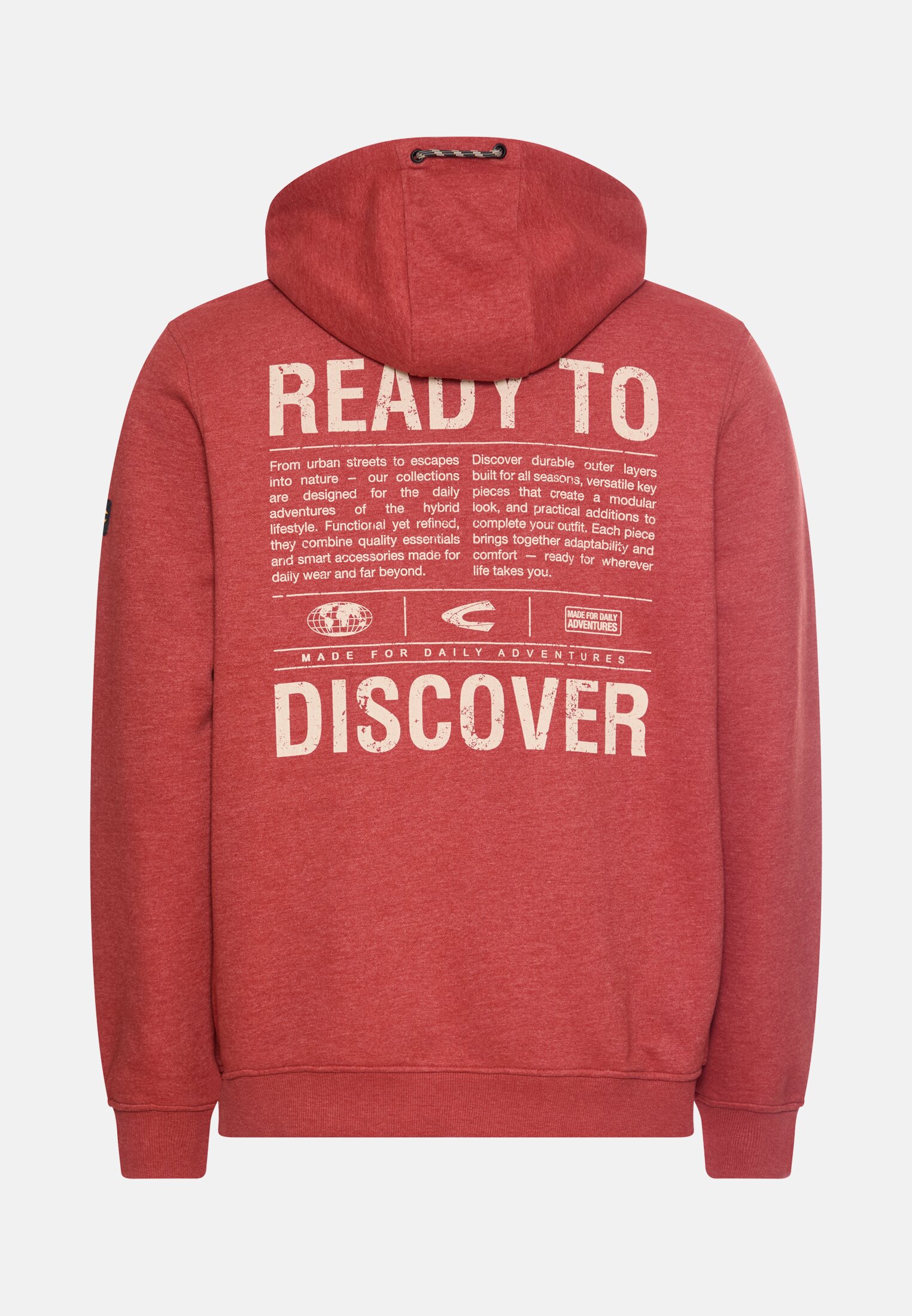 Herren Hoodie mit Rückenprint Terrarot frontal hinten
