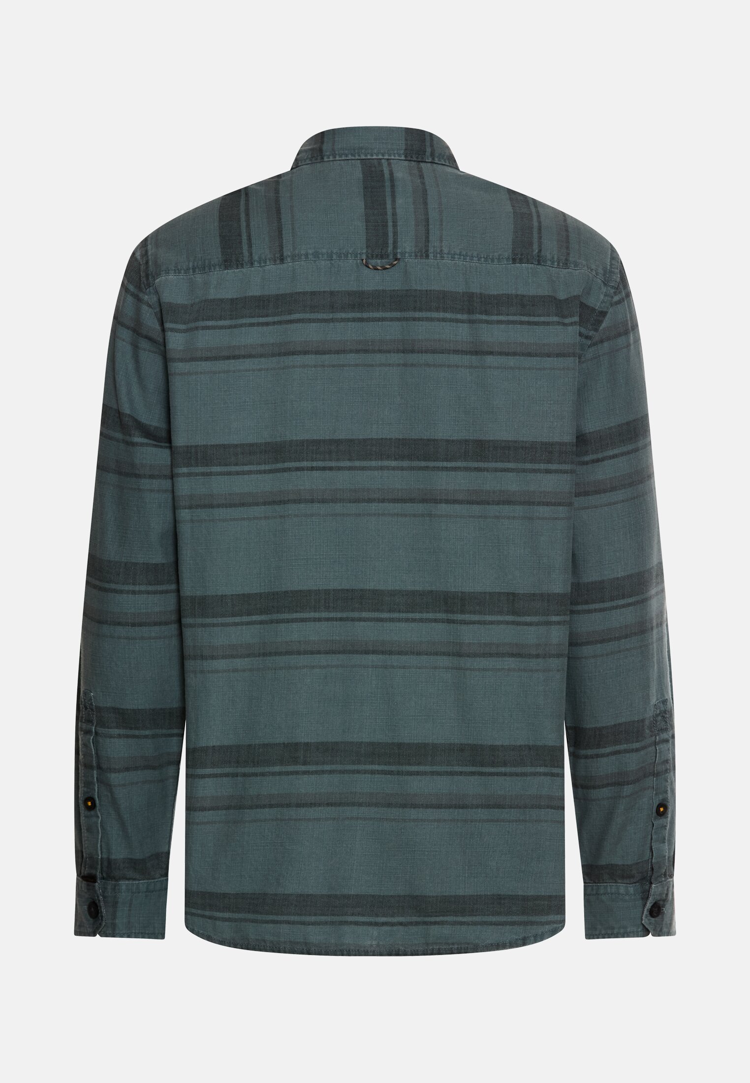 Heren Overhemd met lange mouwen van puur katoen Inktblauw frontaal achter