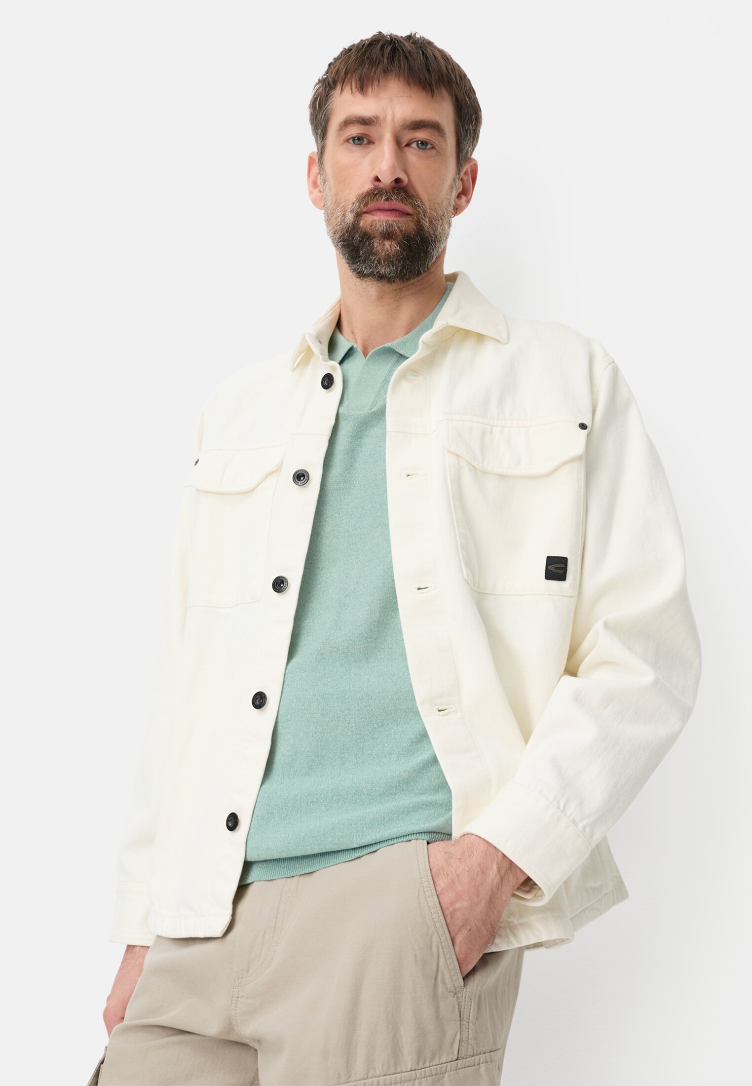 Heren Gevlekt poloshirt met korte mouwen van katoen Oceaangroen gedragen emotional