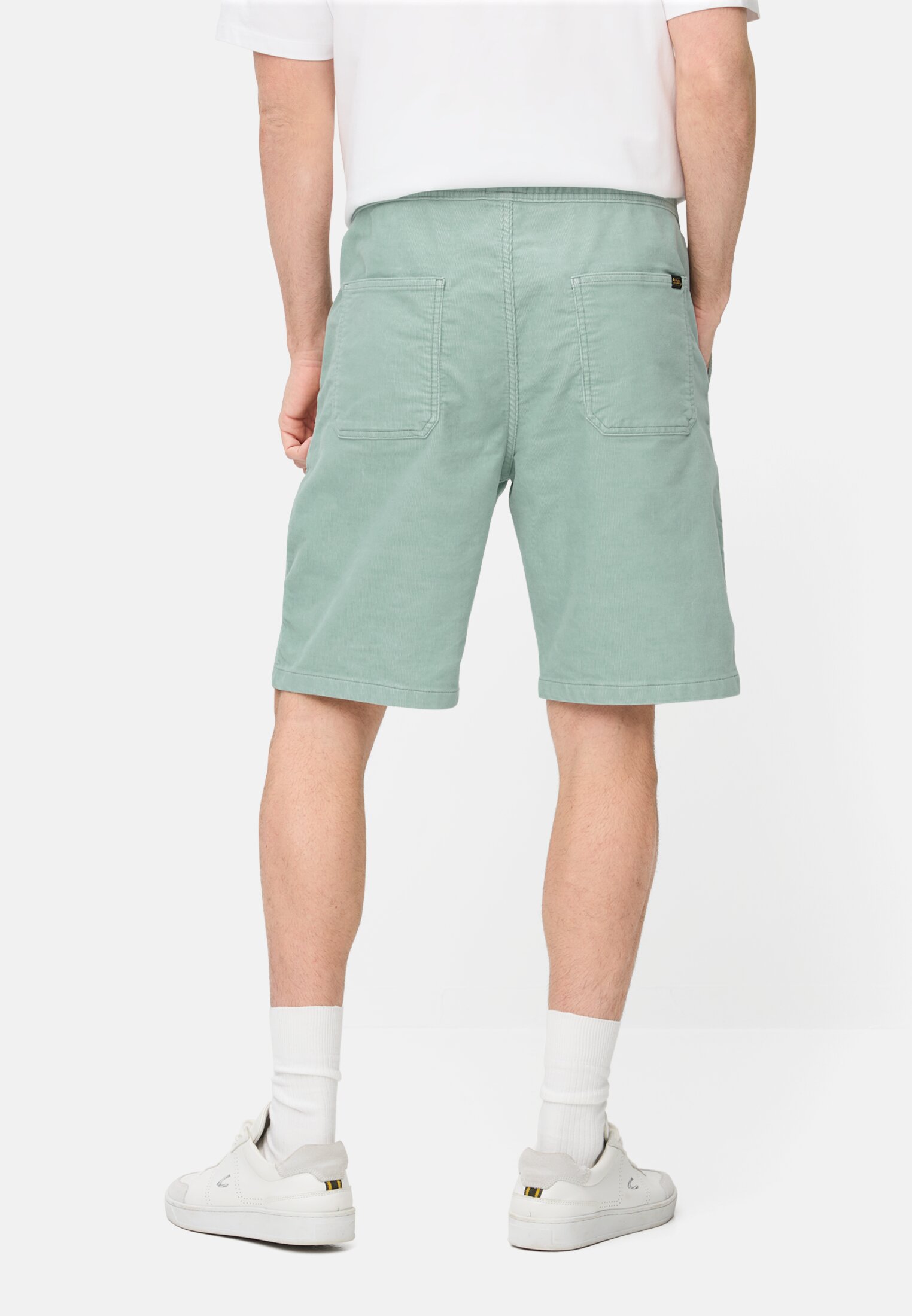 Herren Bermuda Shorts mit Tunnelzug Ozeangrün getragen hinten