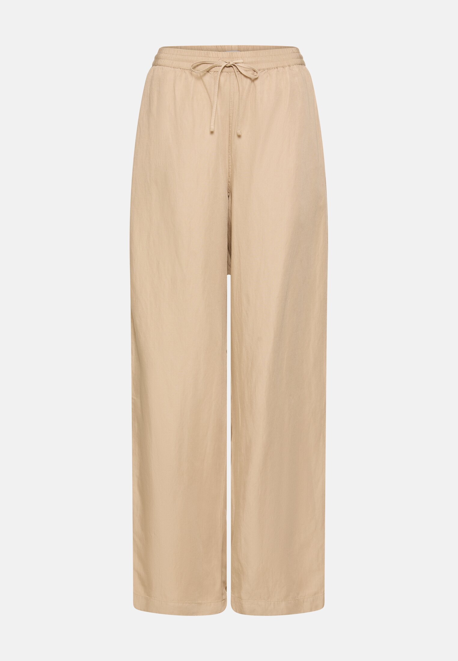 Women Casual trousers with wide-leg Sand frontal front