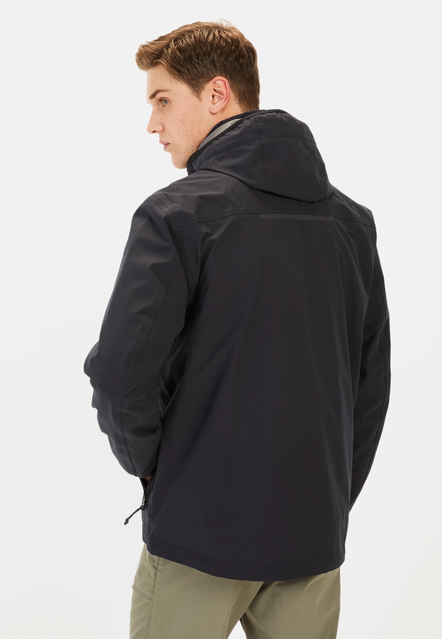 Men Windbreaker with removable hood Dark Blue